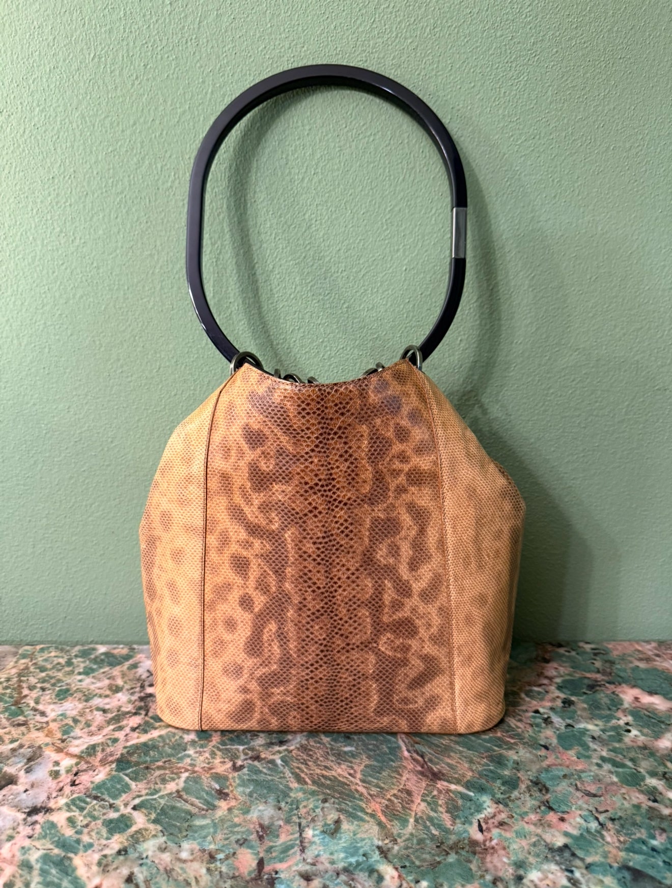 GUCCI KARUNG SNAKE SKIN BUCKET BAG