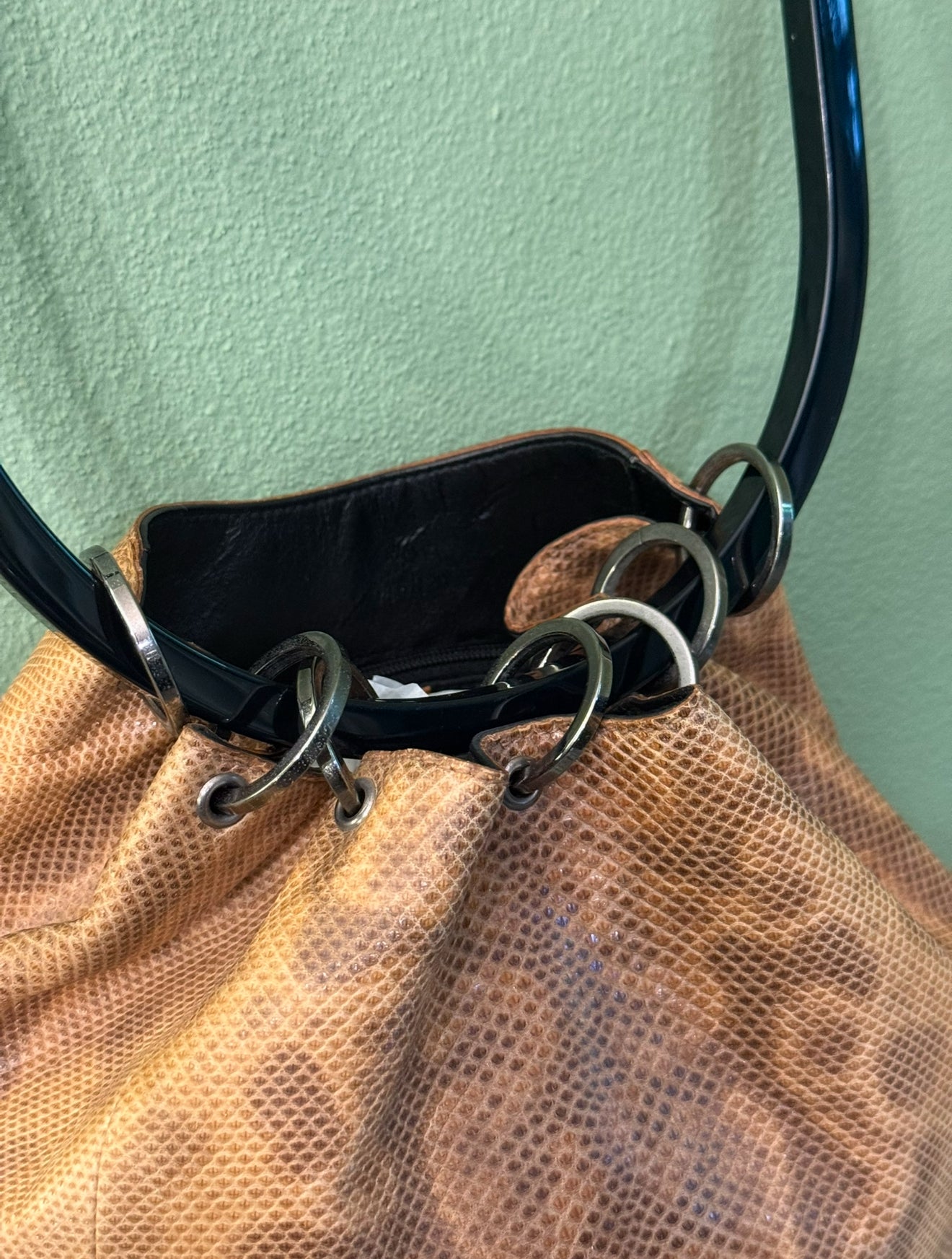 GUCCI KARUNG SNAKE SKIN BUCKET BAG