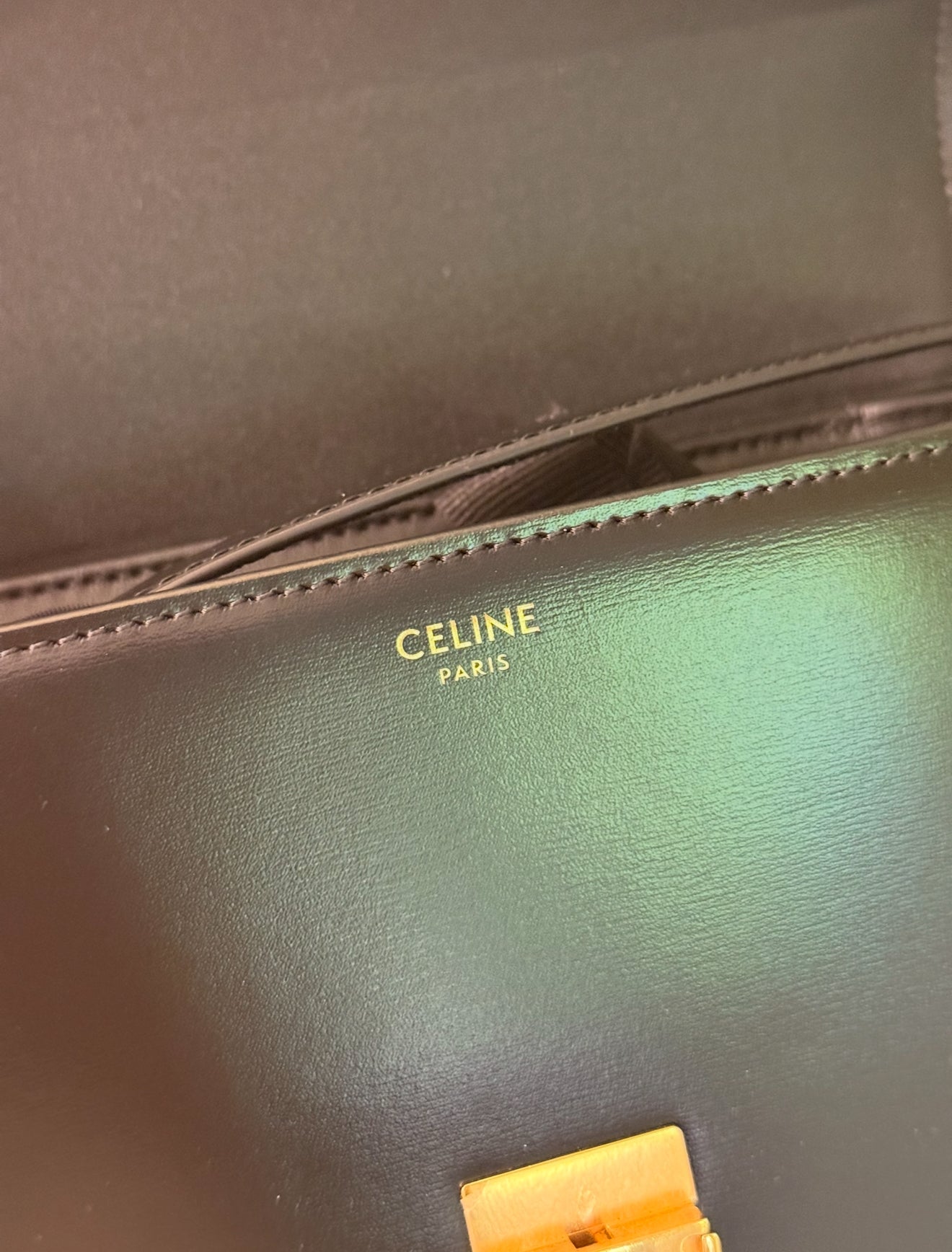 CELINE BLACK TEEN TRIOMPHE CORSSBODY BAG