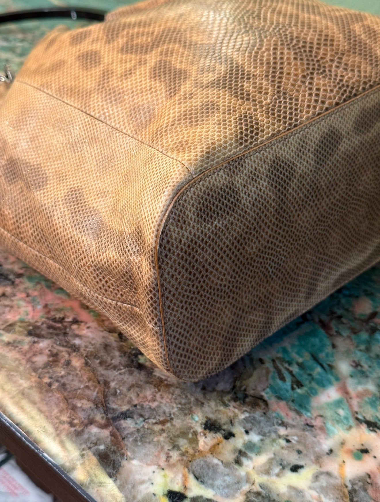 GUCCI KARUNG SNAKE SKIN BUCKET BAG