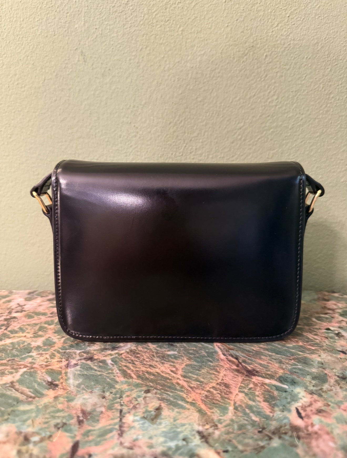 CELINE BLACK TEEN TRIOMPHE CORSSBODY BAG