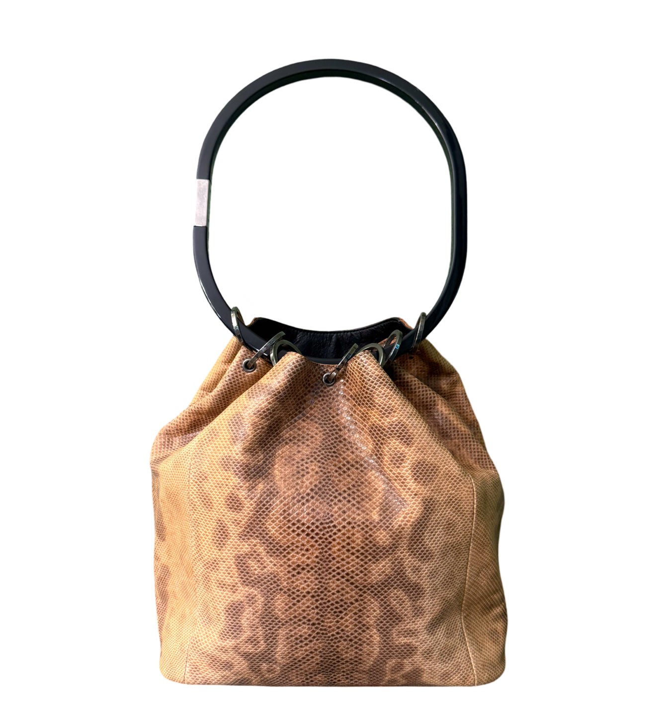 GUCCI KARUNG SNAKE SKIN BUCKET BAG