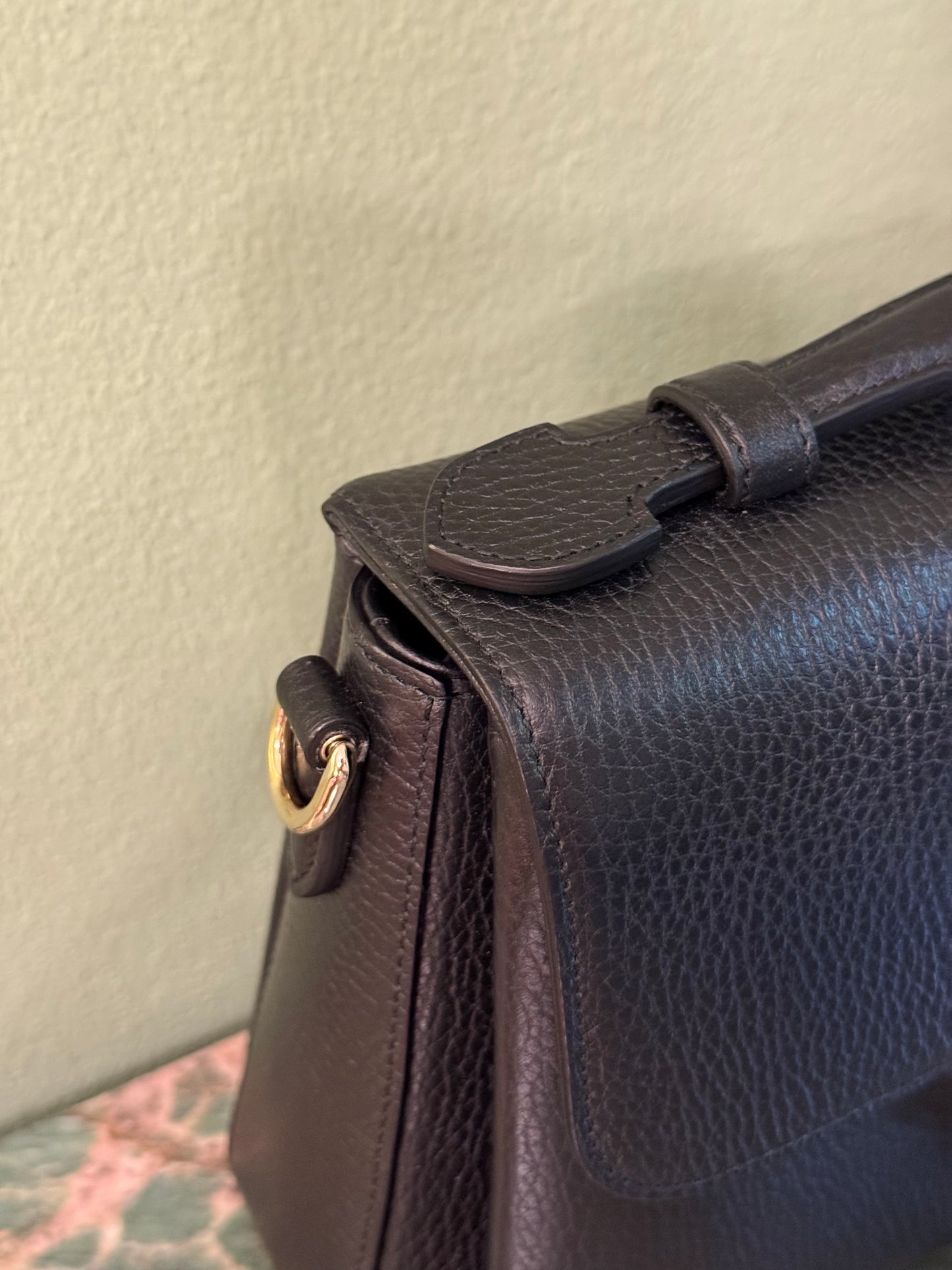 GUCCI BLACK INTERLOCKING CHAIN SHOULDER BAG