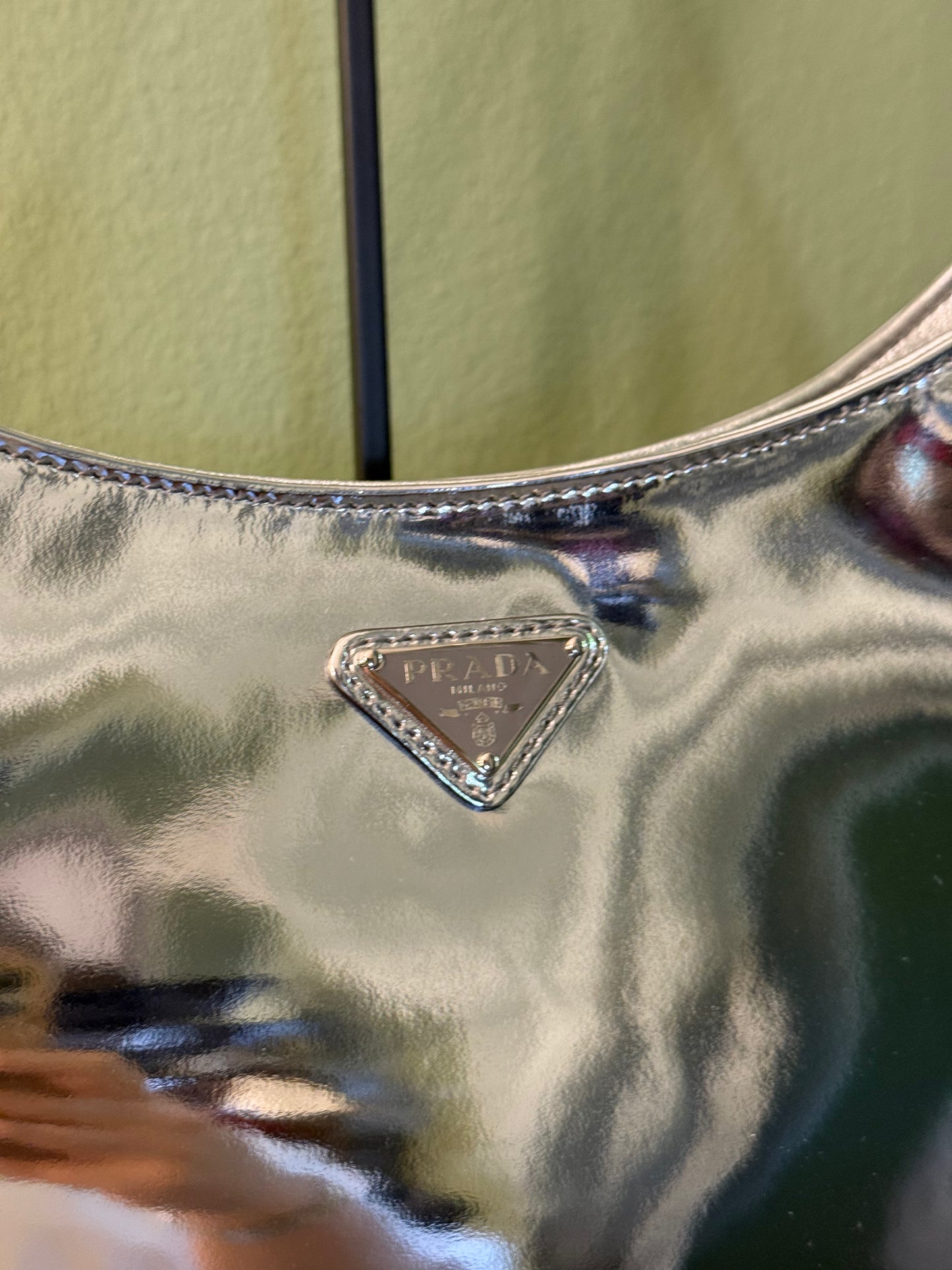 PRADA SILVER METALLIC CLEO SHOULDER BAG