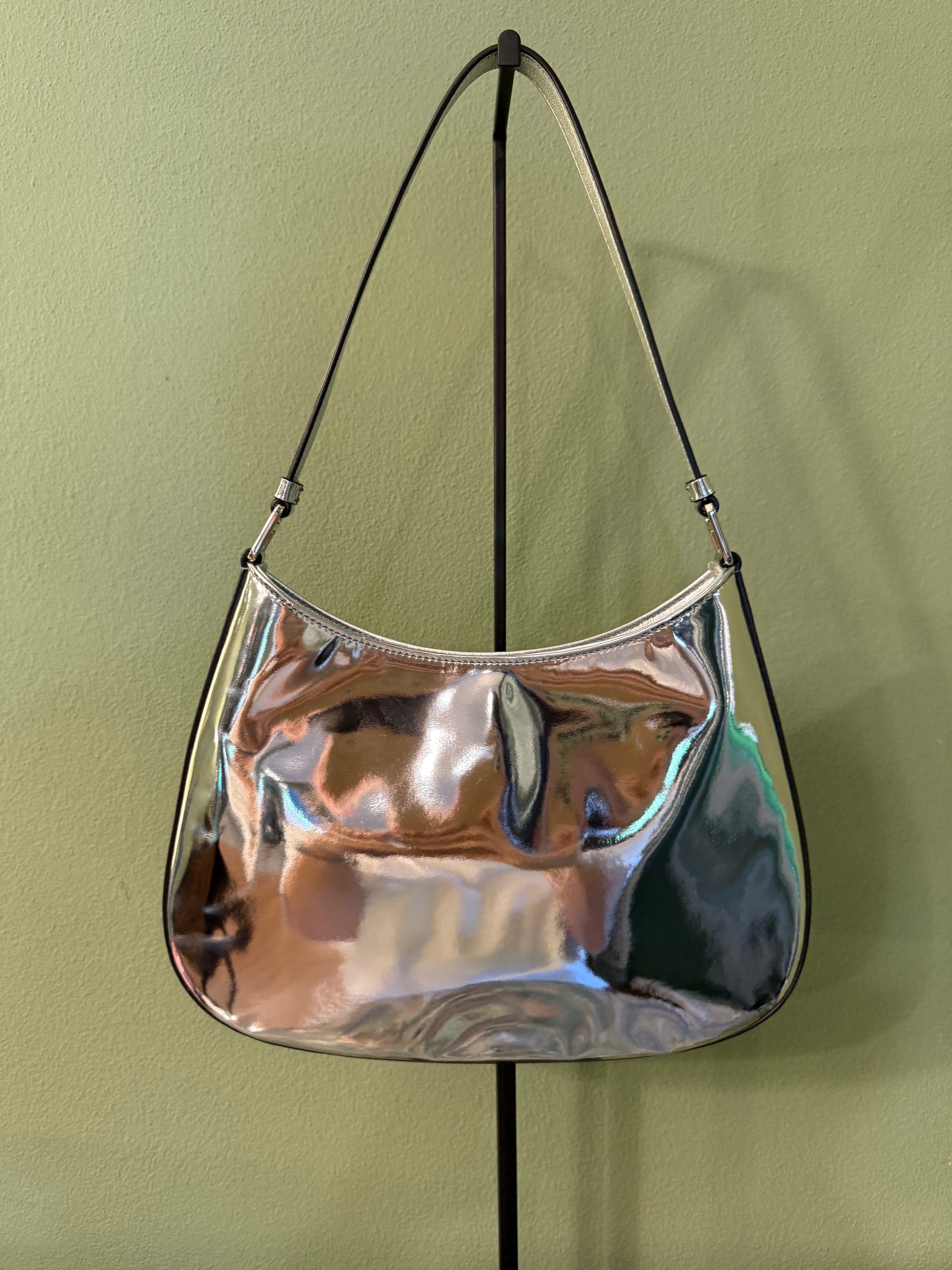 PRADA SILVER METALLIC CLEO SHOULDER BAG