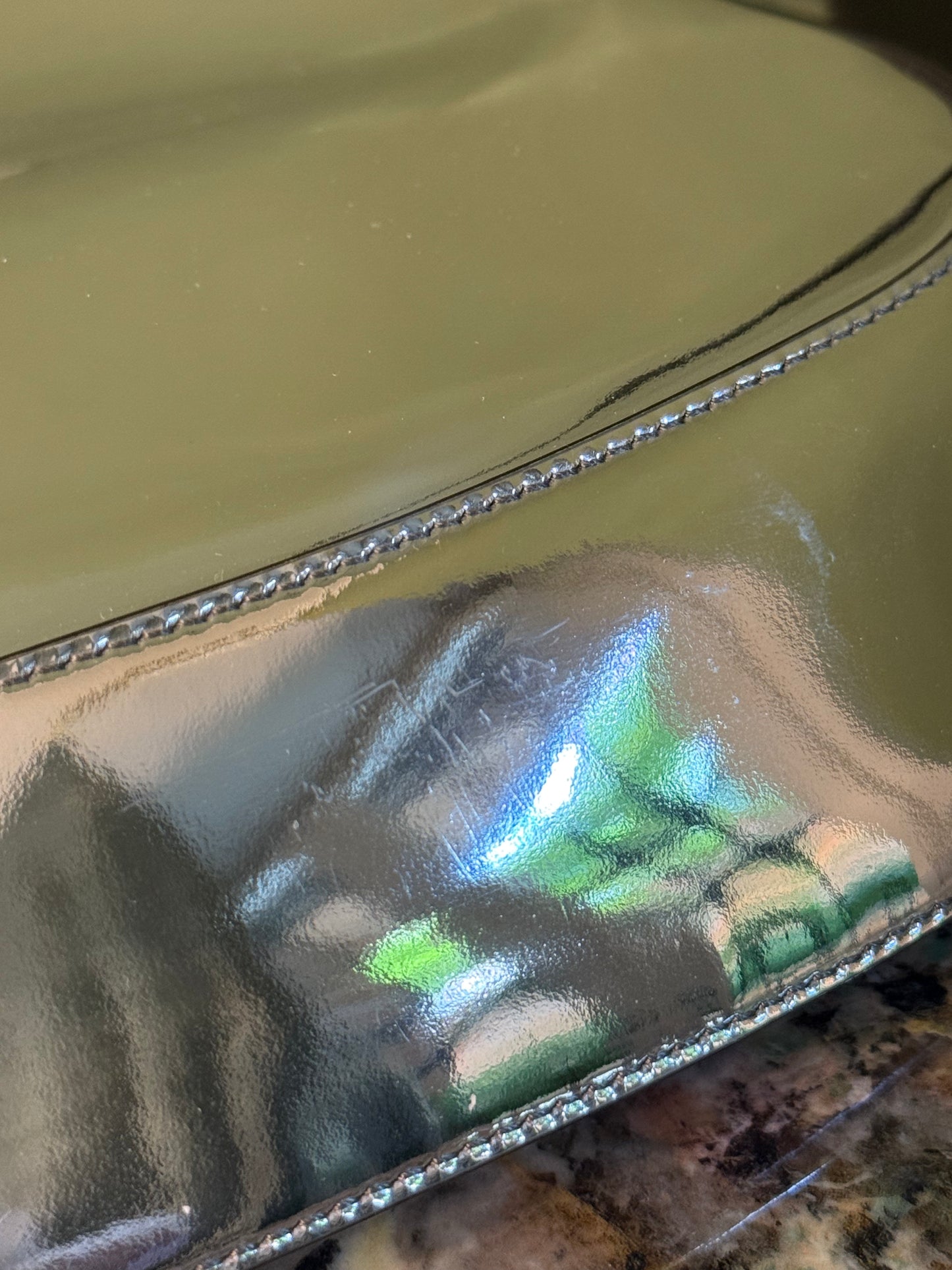 PRADA SILVER METALLIC CLEO SHOULDER BAG