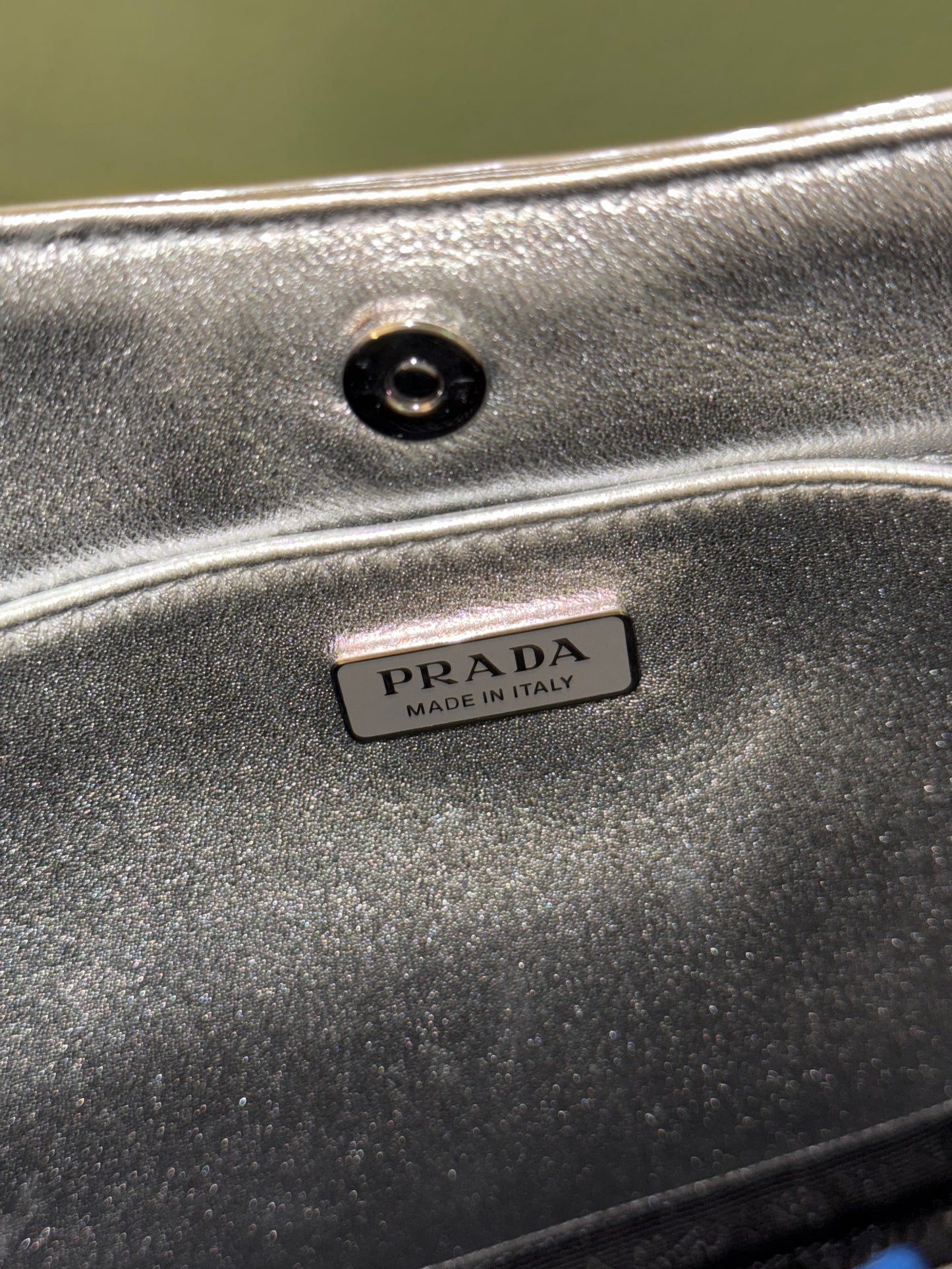 PRADA SILVER METALLIC CLEO SHOULDER BAG