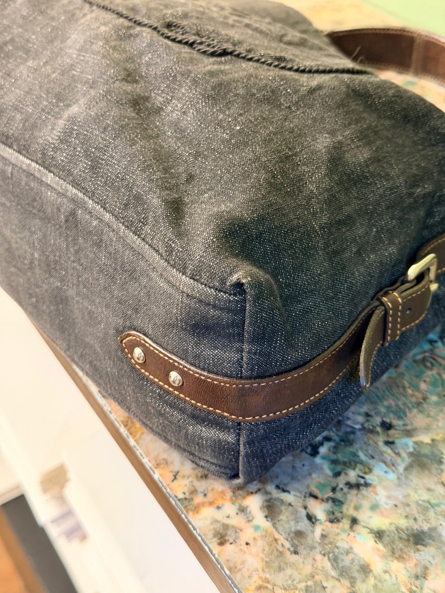 PRADA DENIM MEDIUM HOBO BAG