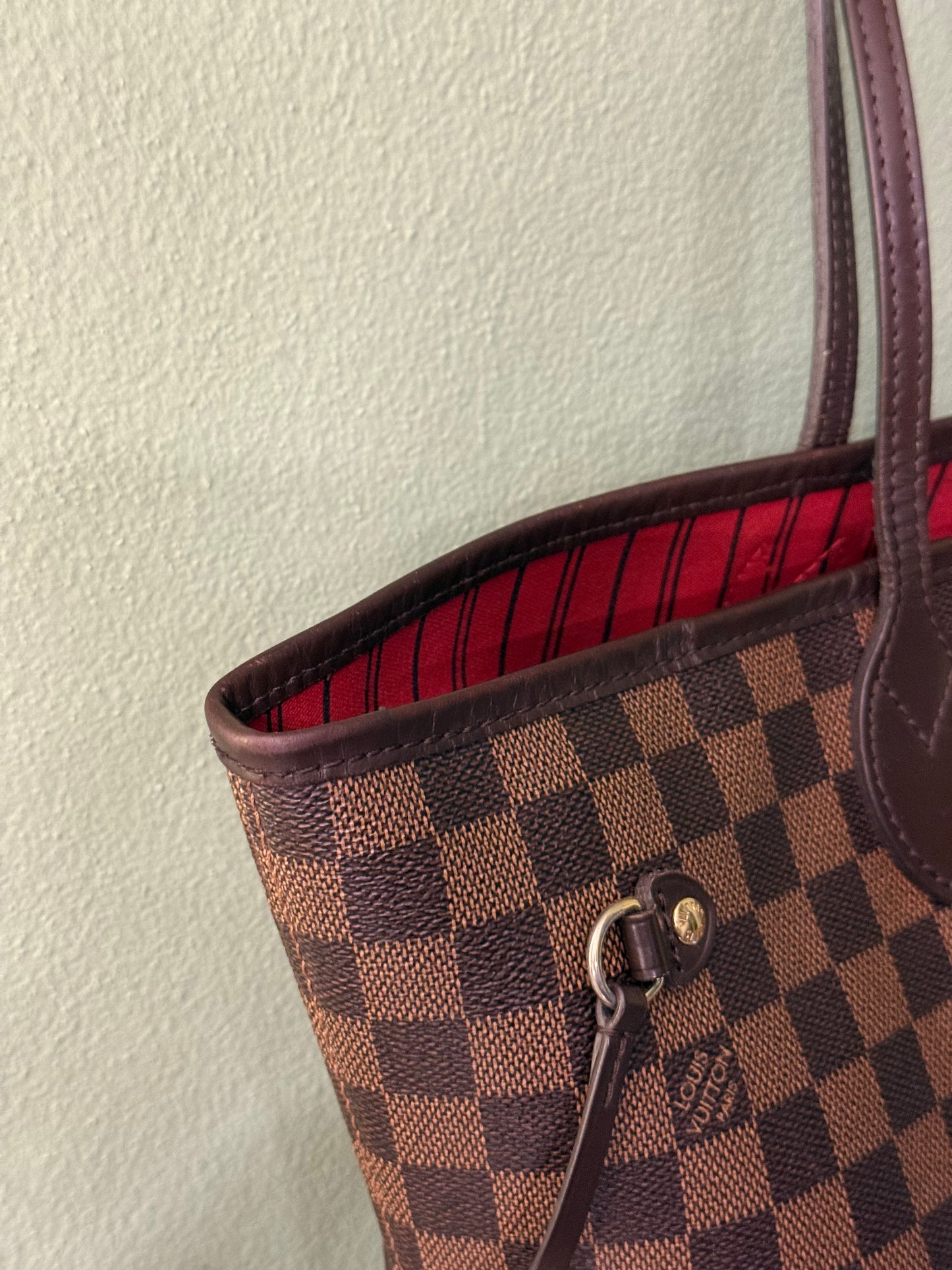 LOUIS VUITTON DAMIER EBENE NEVERFULL MM SHOPPER TOTE
