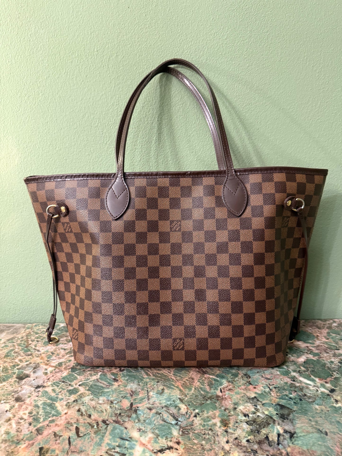 LOUIS VUITTON DAMIER EBENE NEVERFULL MM SHOPPER TOTE