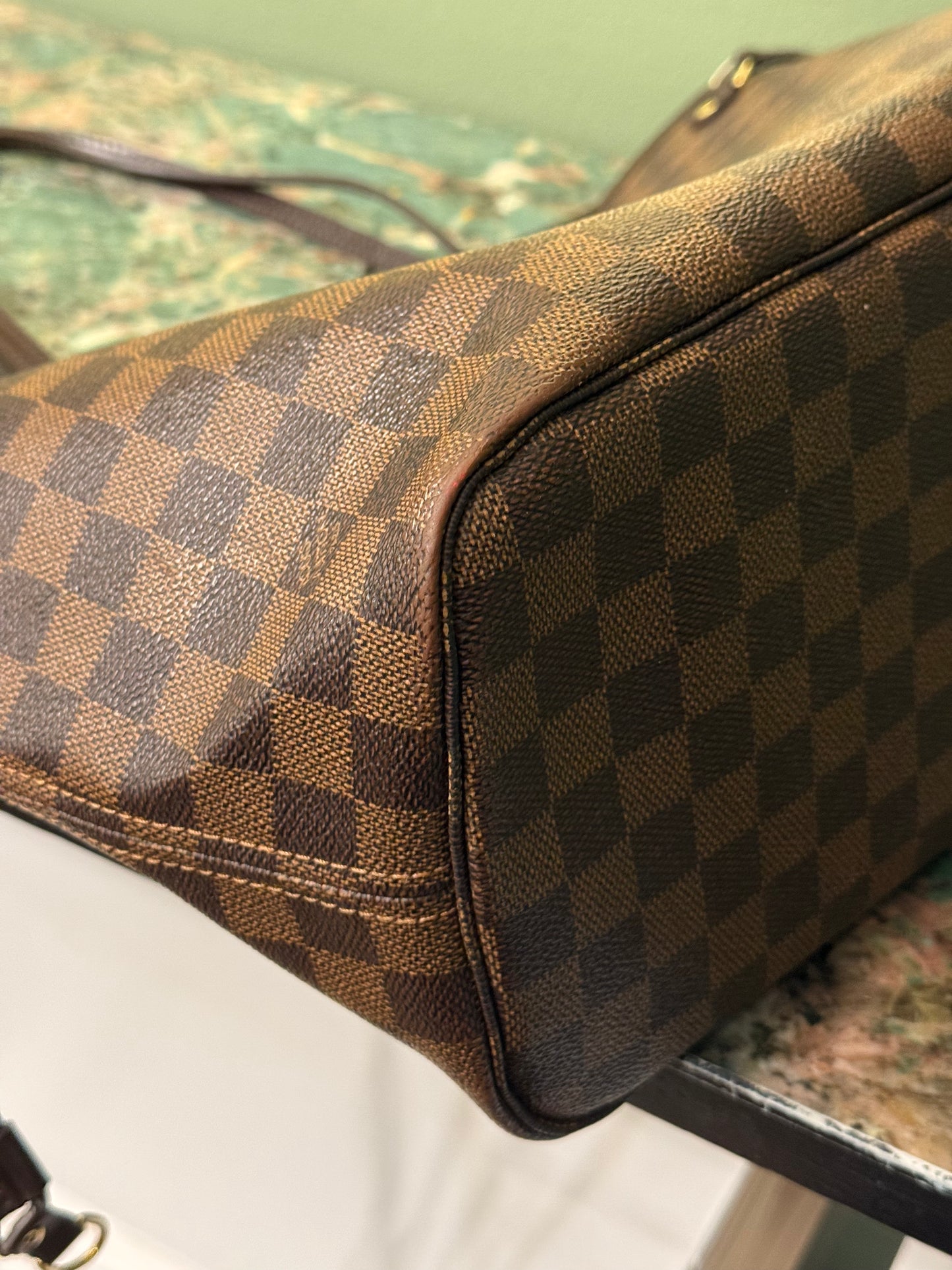 LOUIS VUITTON DAMIER EBENE NEVERFULL MM SHOPPER TOTE