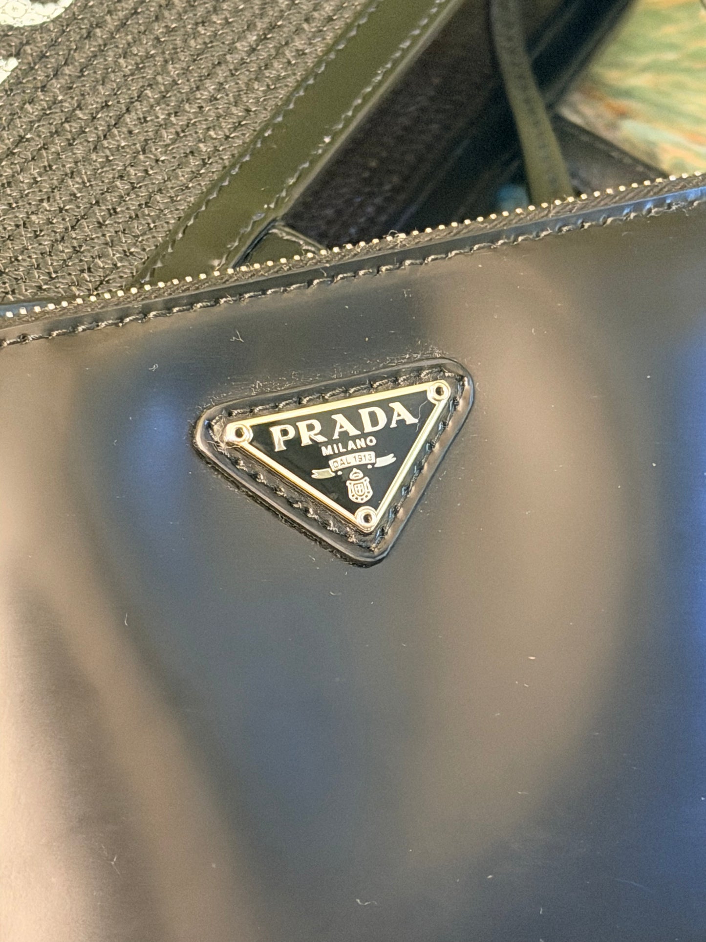 PRADA BLACK MESH SMALL HANDBAG