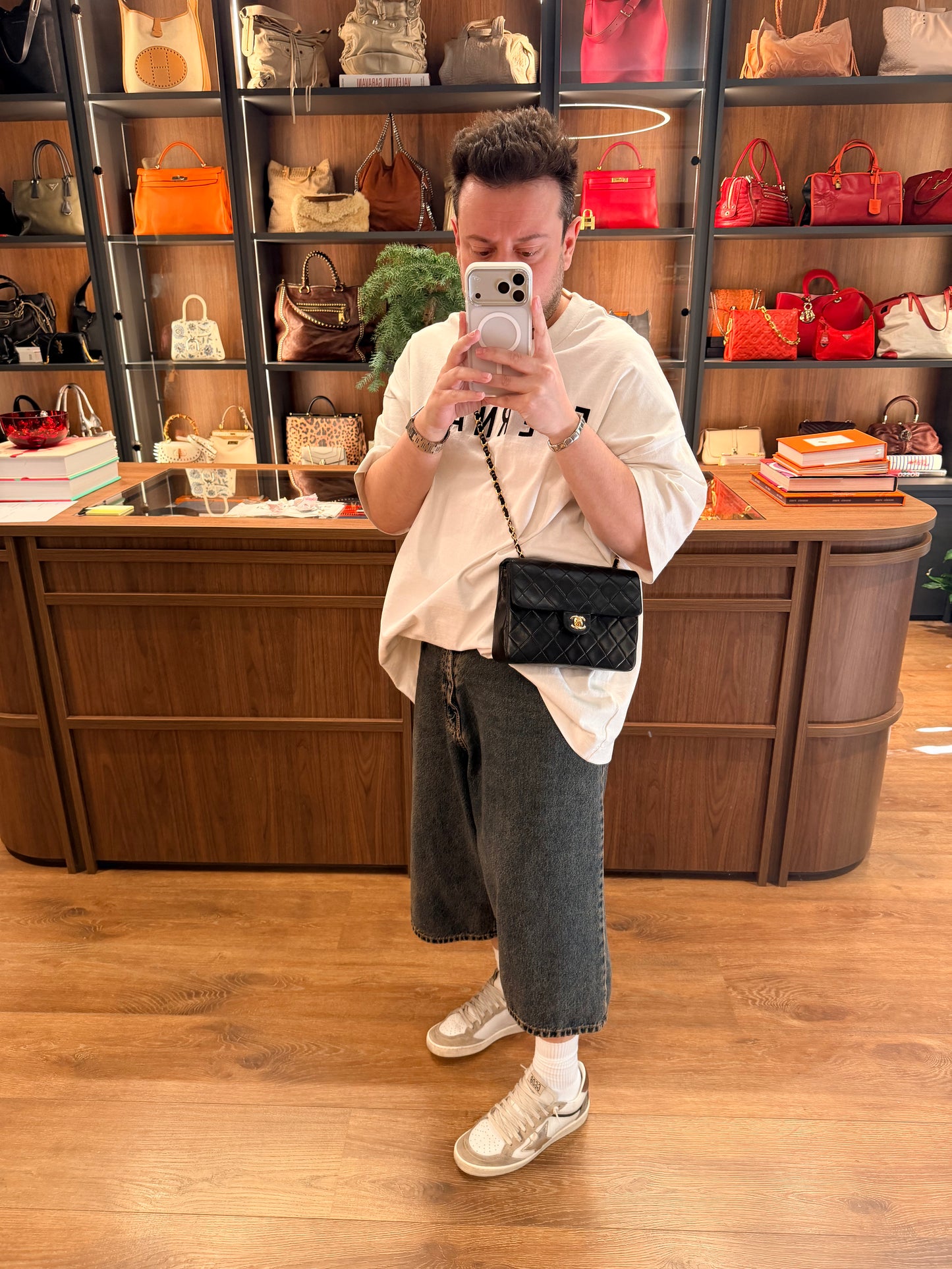 CHANEL BLACK LAMBSKIN SMALL SQUARE SINGLE FLAP CROSSBODY BAG