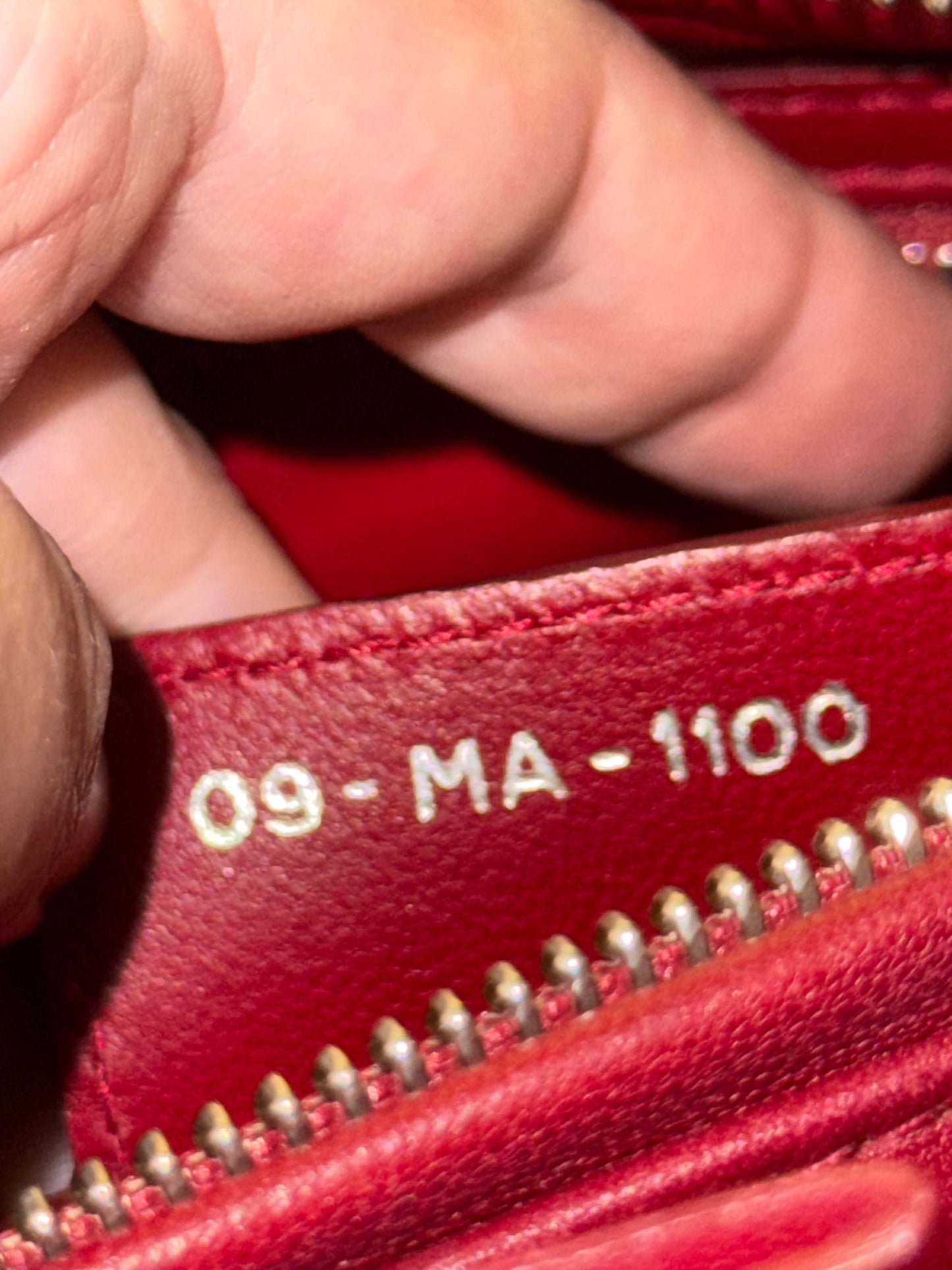 DIOR MEDIUM BURGUNDY LADY DIOR HANDBAG
