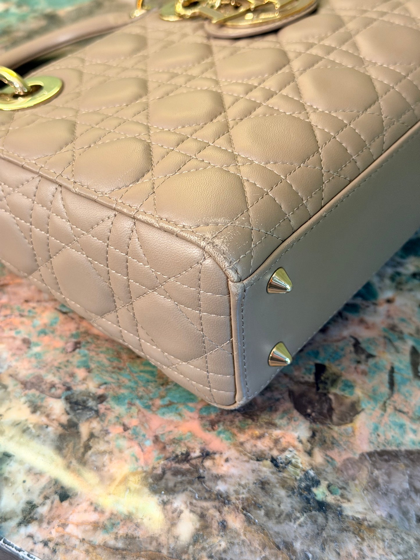 DIOR TAUPE SMALL MY ABC LADY DIOR HANDBAG