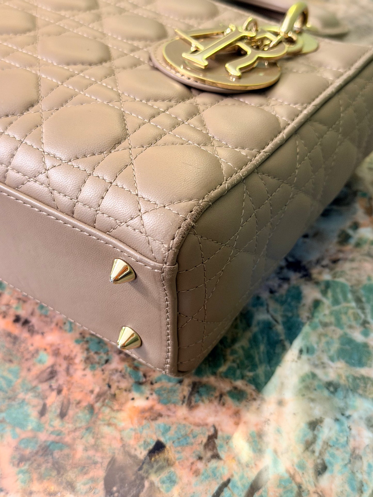 DIOR TAUPE SMALL MY ABC LADY DIOR HANDBAG