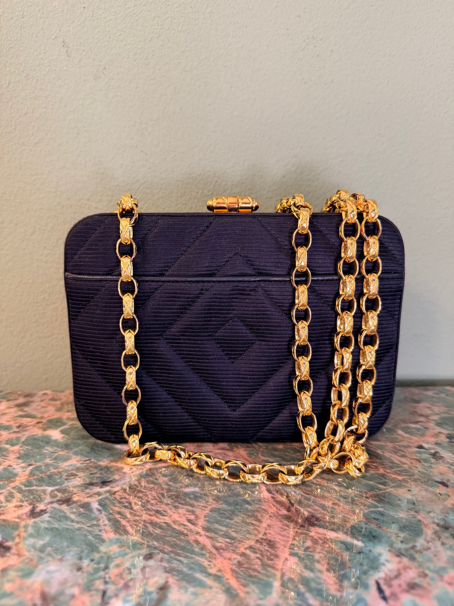 CHANEL BLACK VINTAGE CROSSBODY CLUTCH