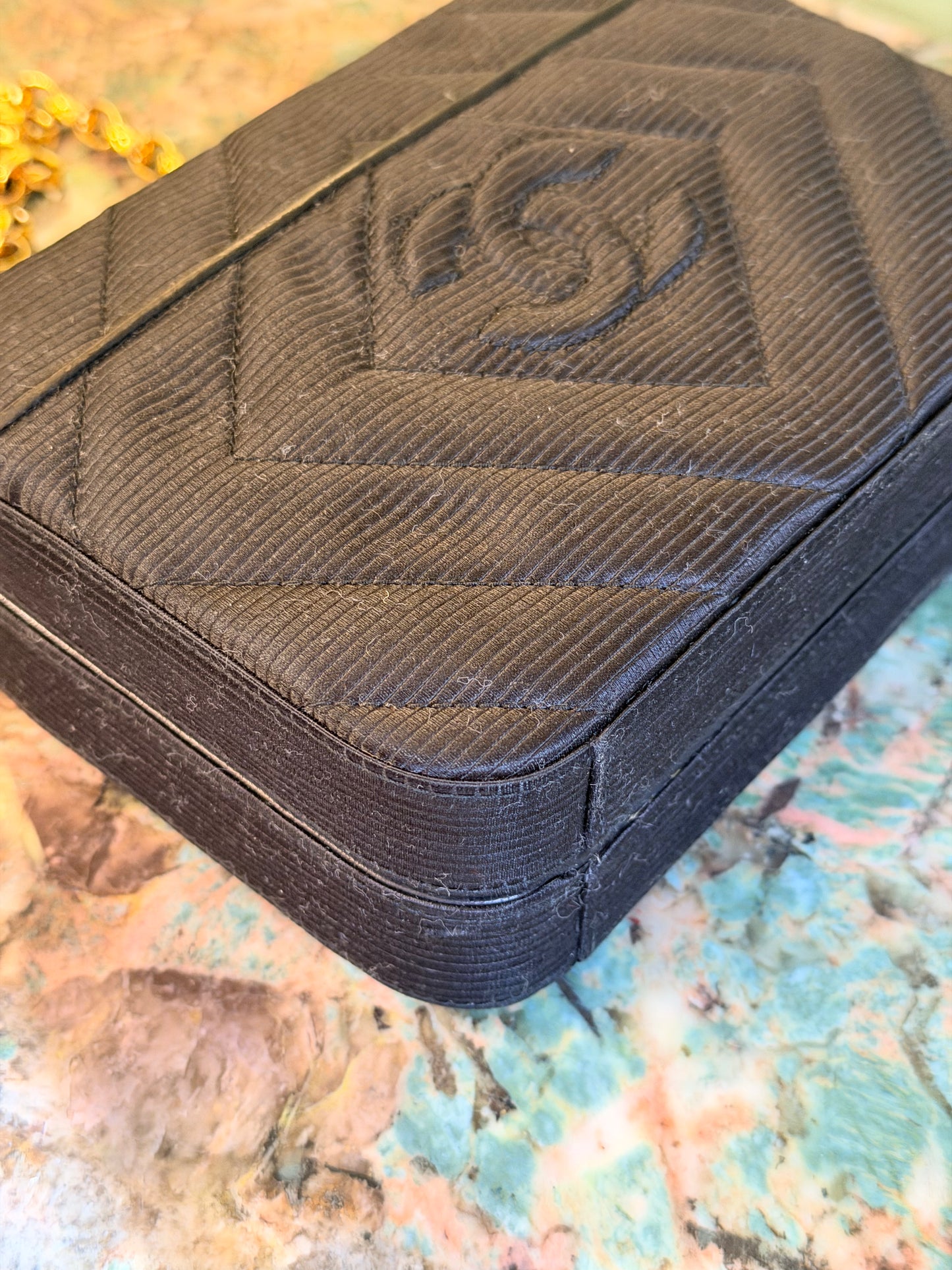 CHANEL BLACK VINTAGE CROSSBODY CLUTCH