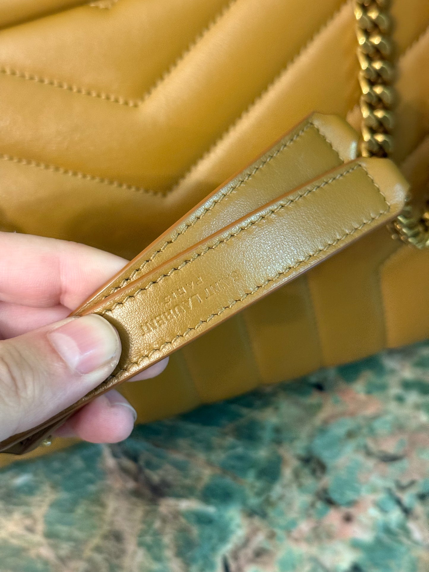 SAINT LAURENT TAN MEDIUM LOU LOU SHOULDER BAG
