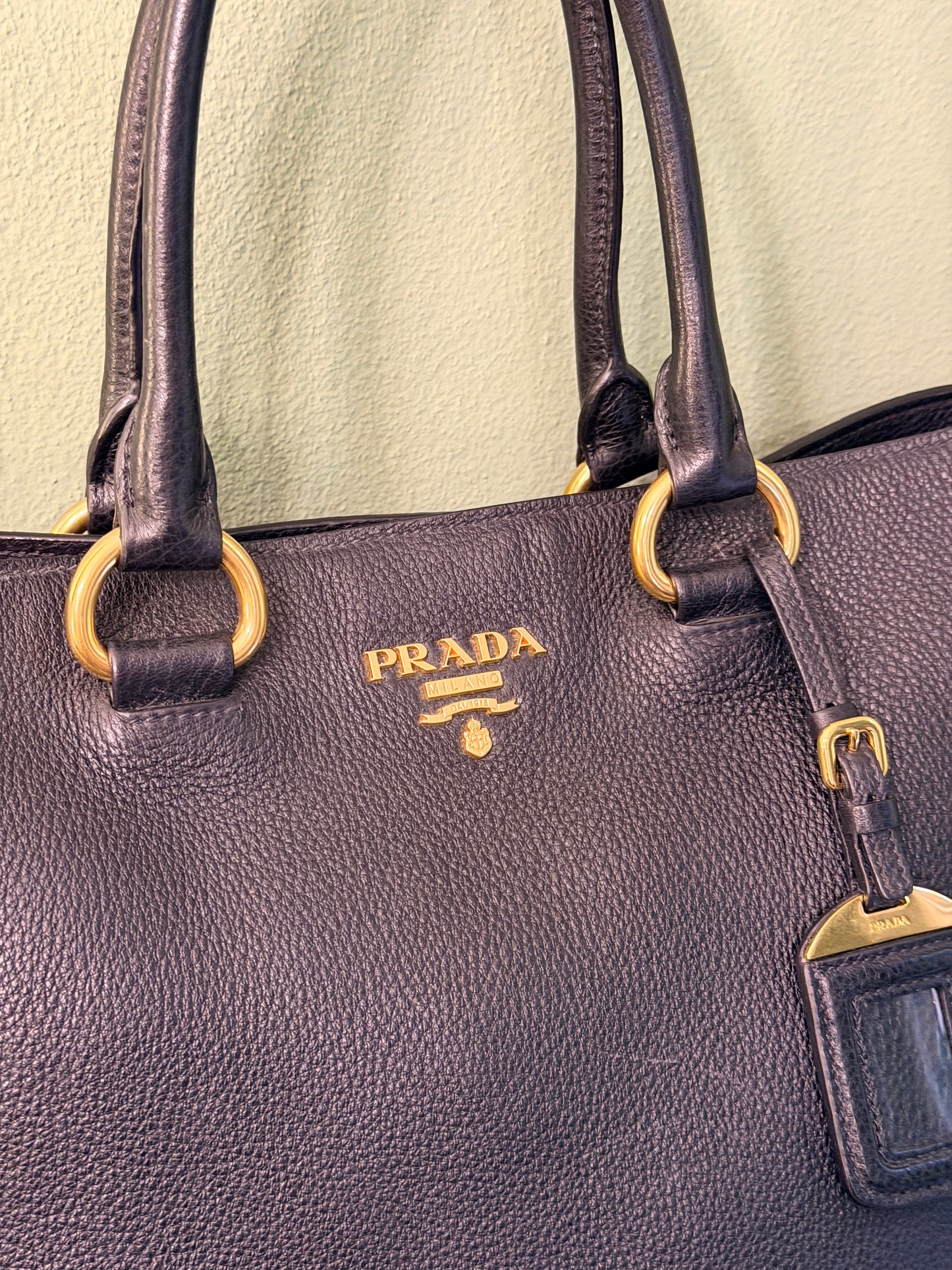 PRADA BLACK TWO WAY TOTE BAG