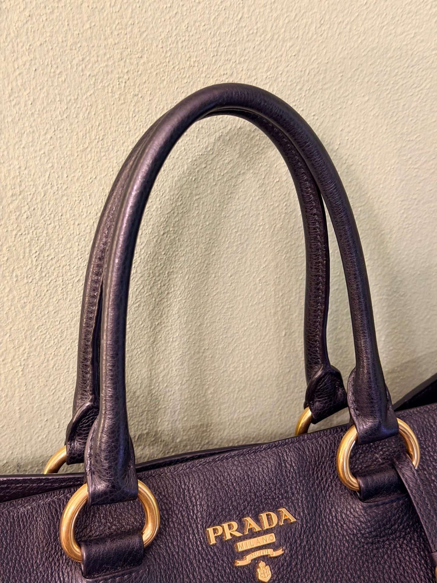 PRADA BLACK TWO WAY TOTE BAG