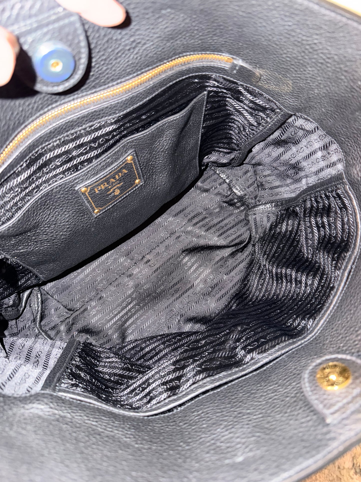 PRADA BLACK TWO WAY TOTE BAG