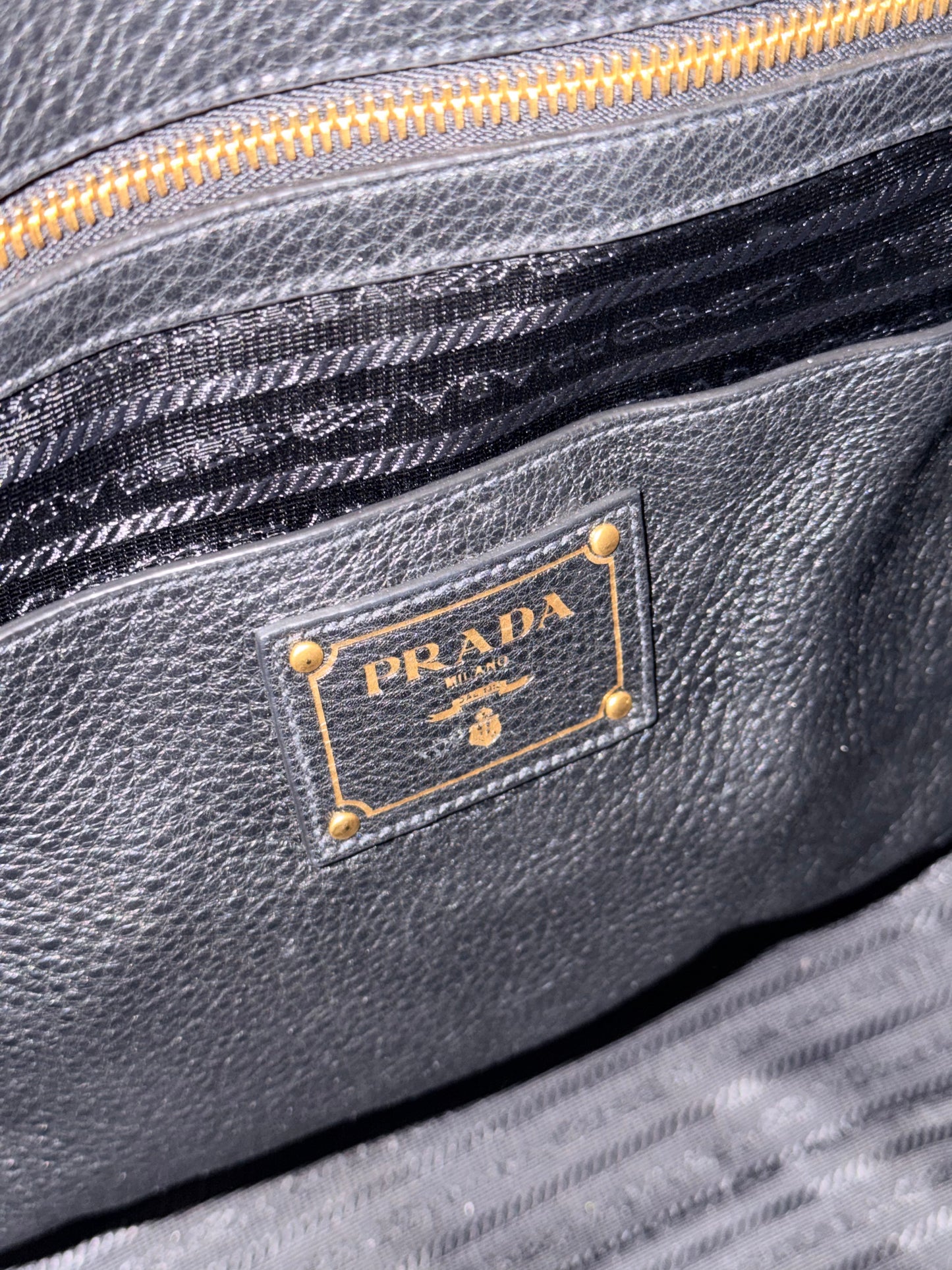 PRADA BLACK TWO WAY TOTE BAG