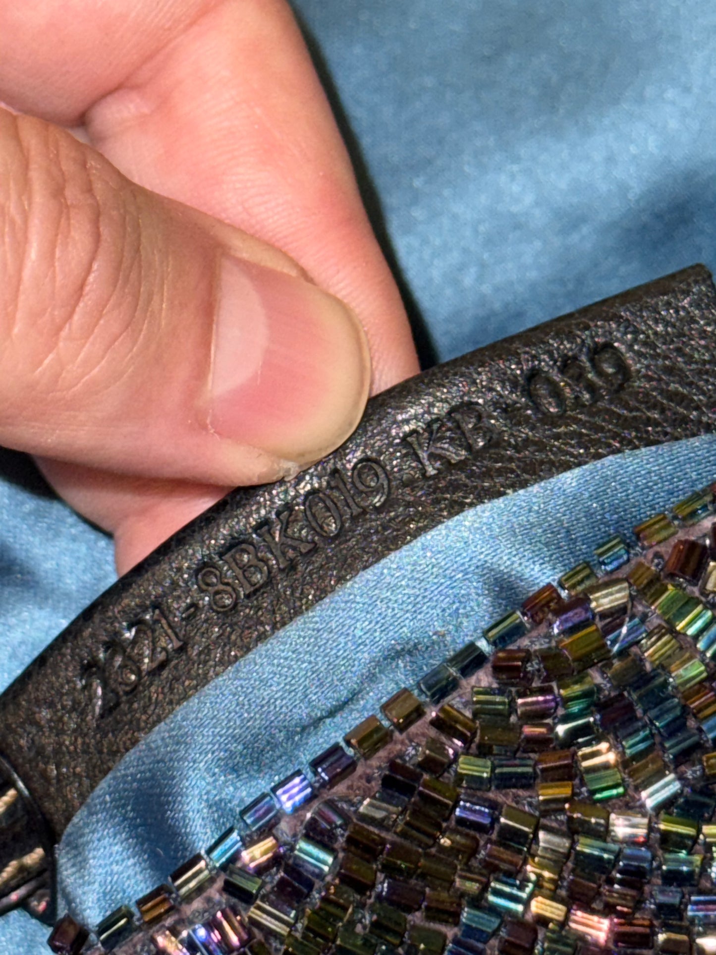 FENDI PURPLE BEADED MINI BAGUETTE SHOULDER BAG