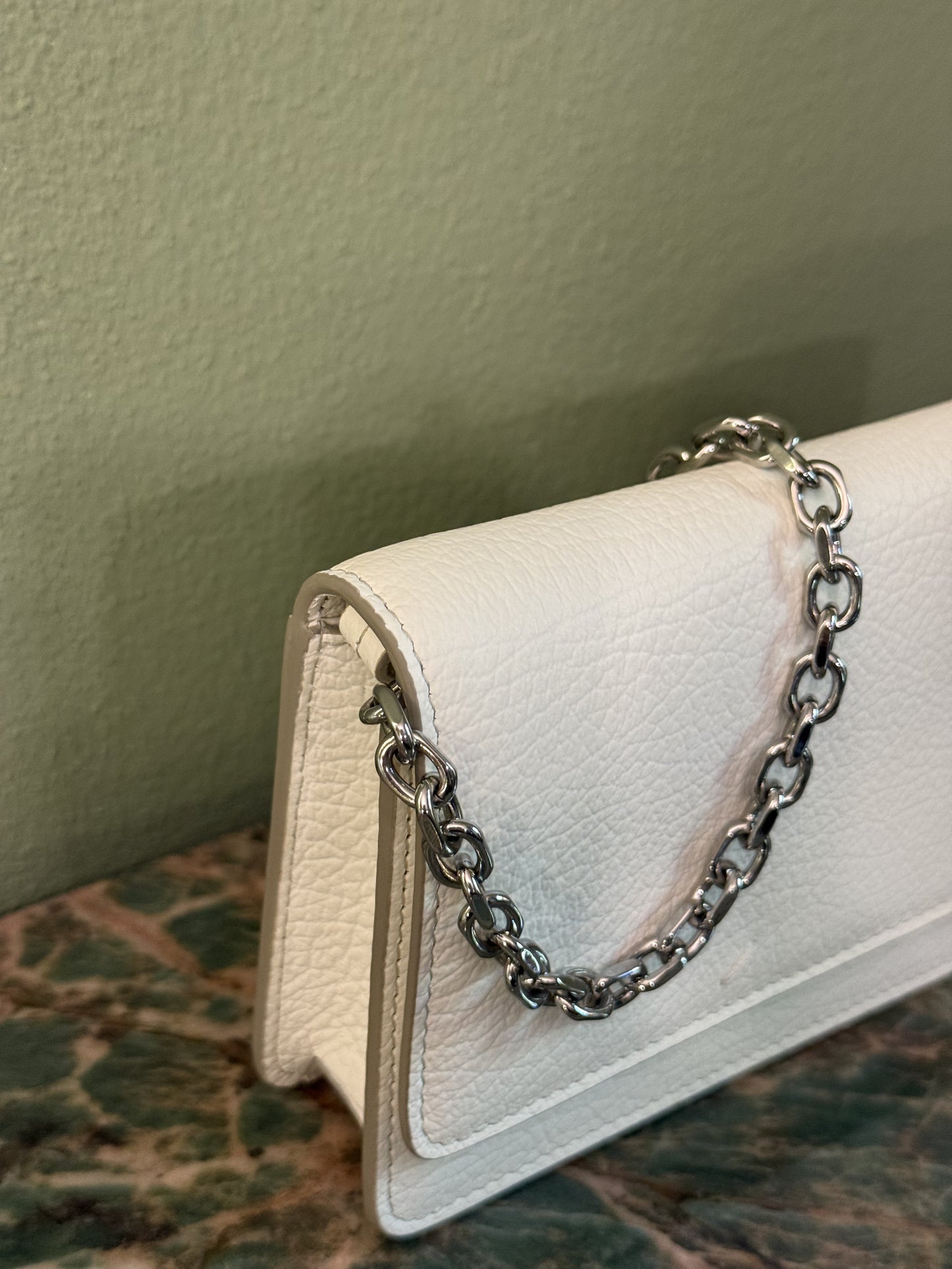 MAISON MARGIELA WHITE WALLET ON CHAIN CROSSBODY BAG