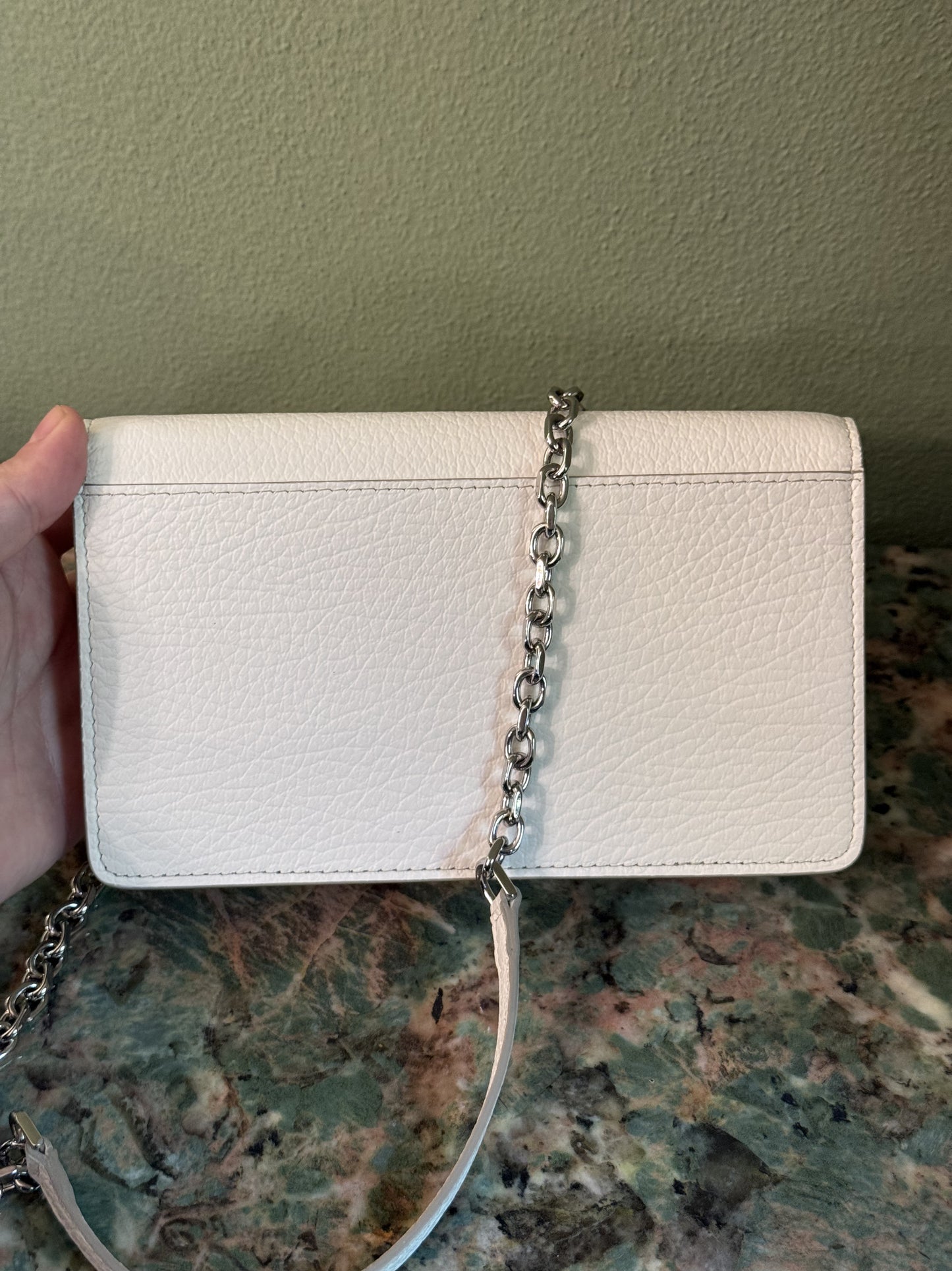 MAISON MARGIELA WHITE WALLET ON CHAIN CROSSBODY BAG