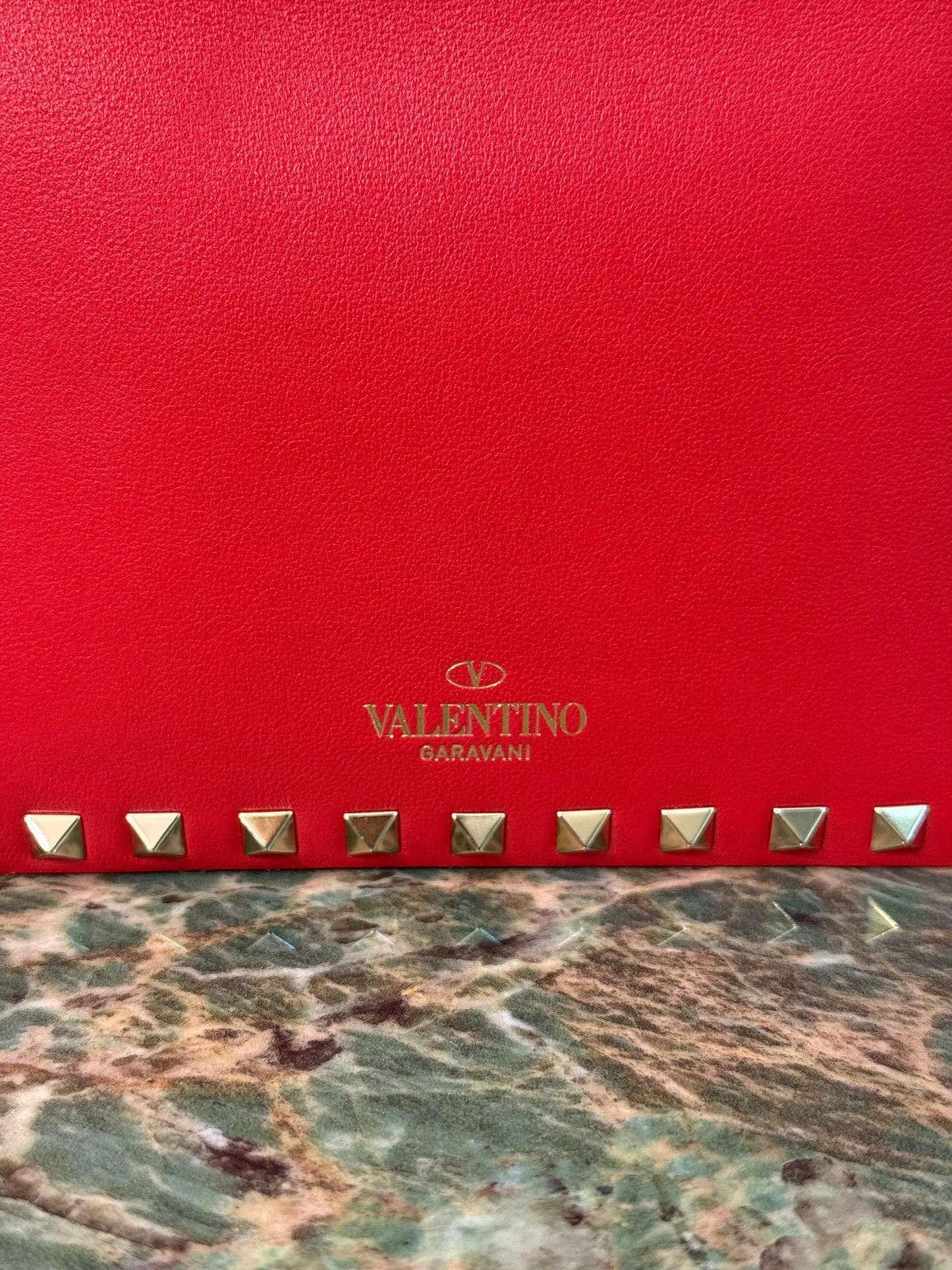 VALENTINO RED ROCKSTUD CAMERA BAG