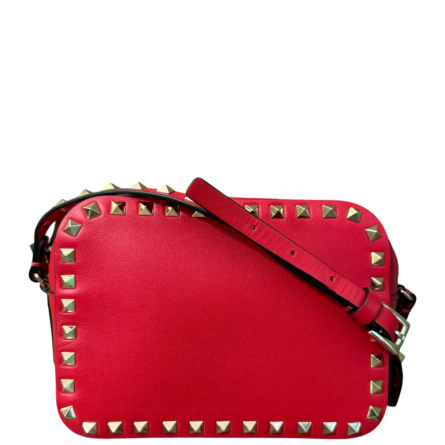 VALENTINO RED ROCKSTUD CAMERA BAG