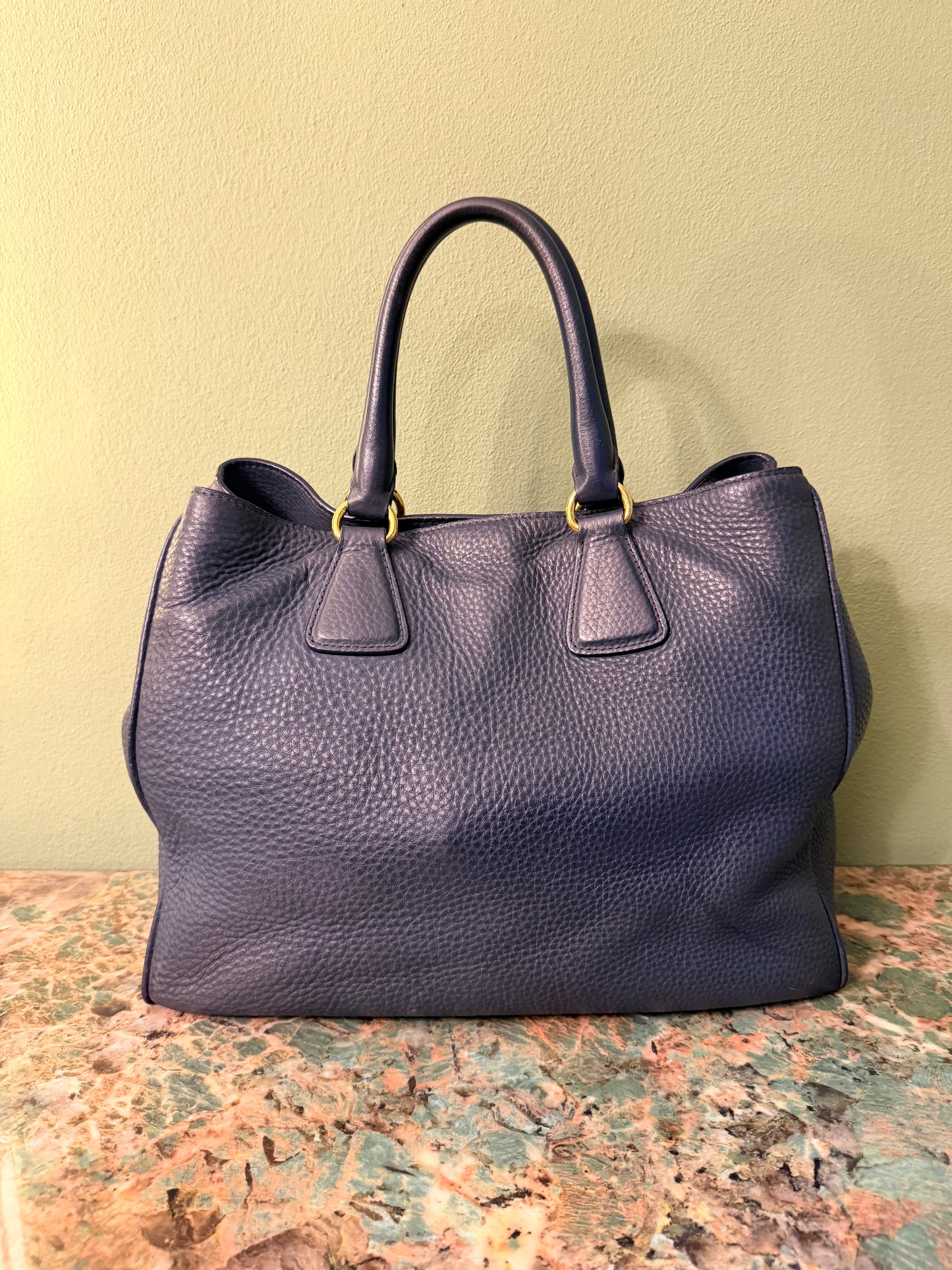 PRADA BLUE DAINO TWO WAY HANDBAG