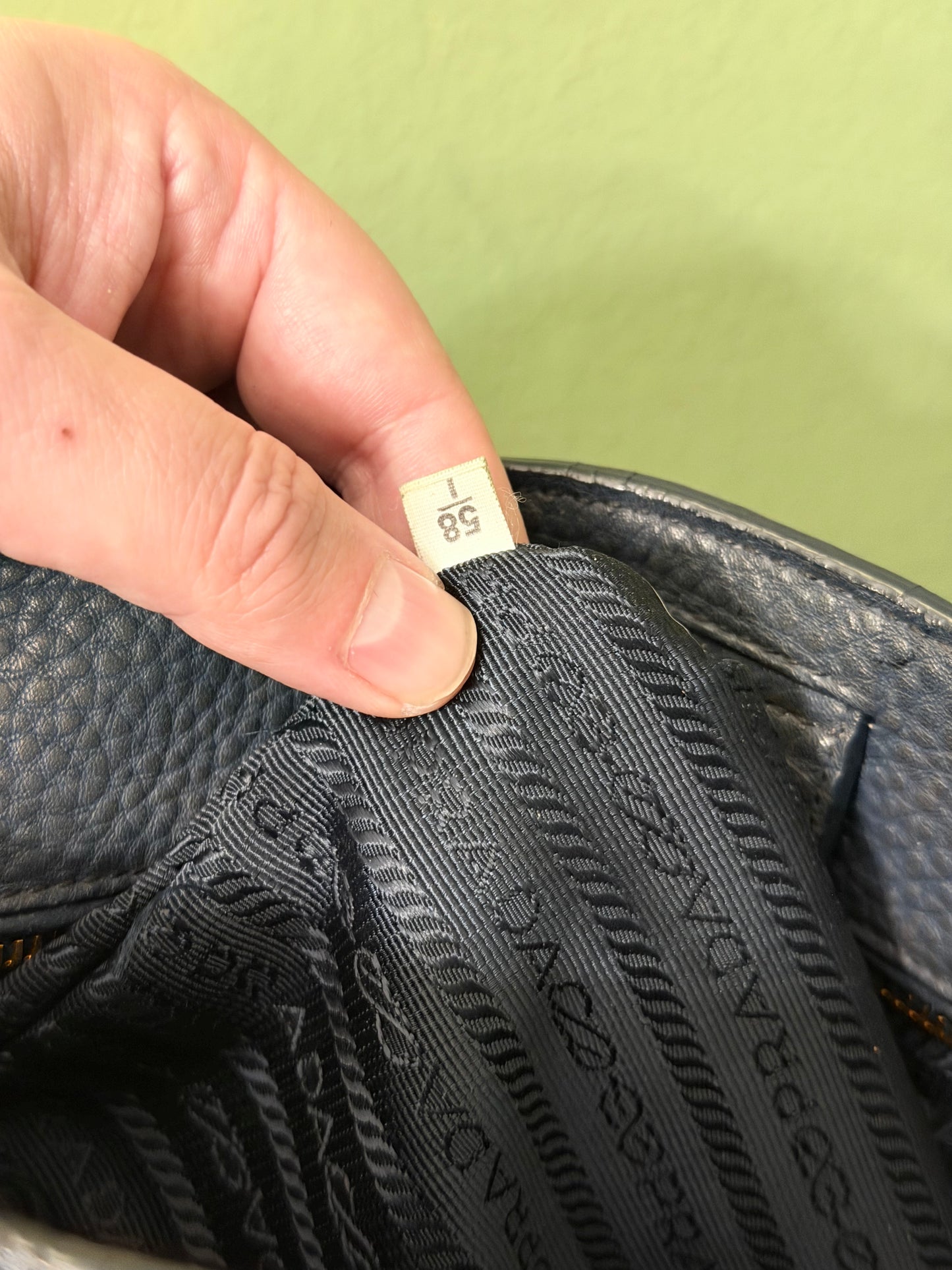 PRADA BLUE DAINO TWO WAY HANDBAG