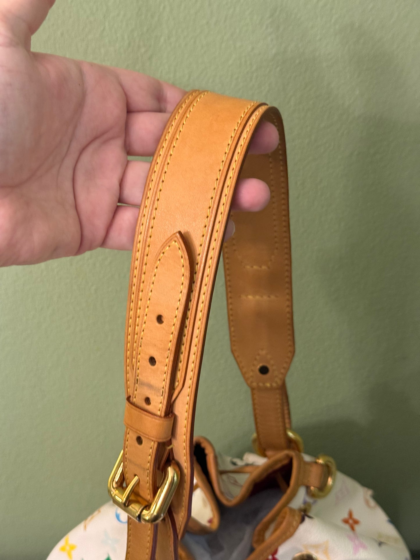 TAKASHI MURAKAMI X LOUIS VUITTON WHITE MULTICOLOR PETIT NOE BUCKET BAG