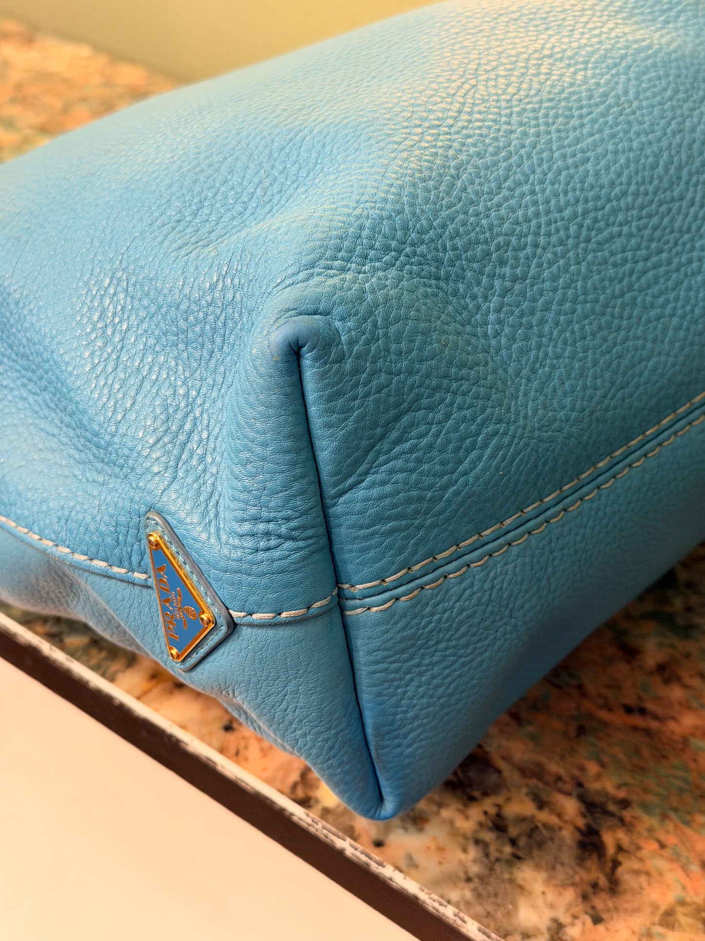 PRADA LIGHT BLUE LARGE TOTE BAG