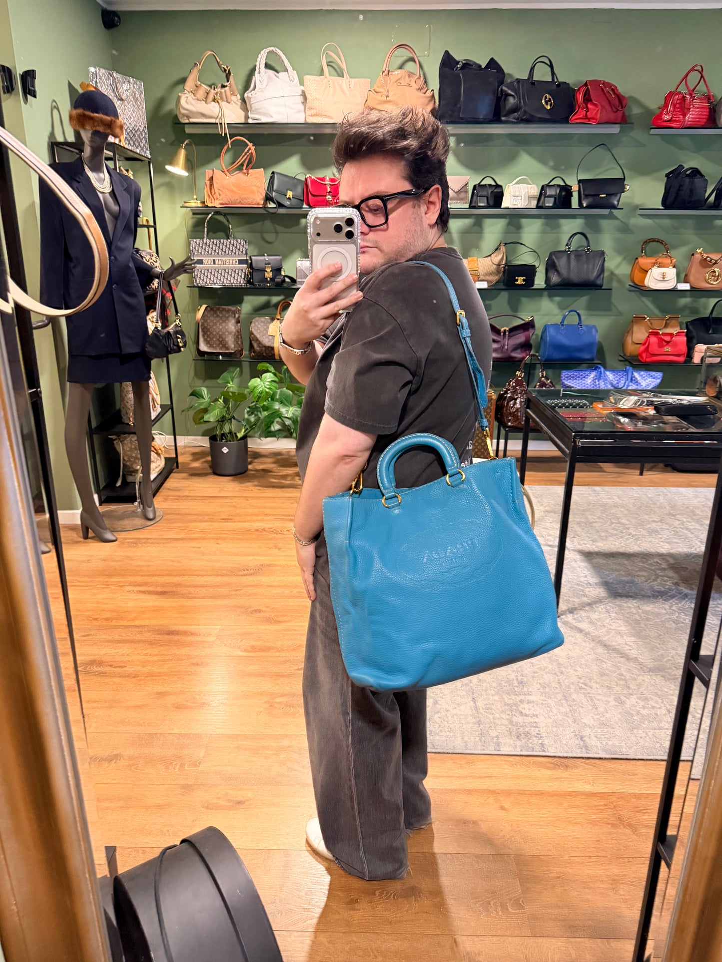 PRADA LIGHT BLUE LARGE TOTE BAG