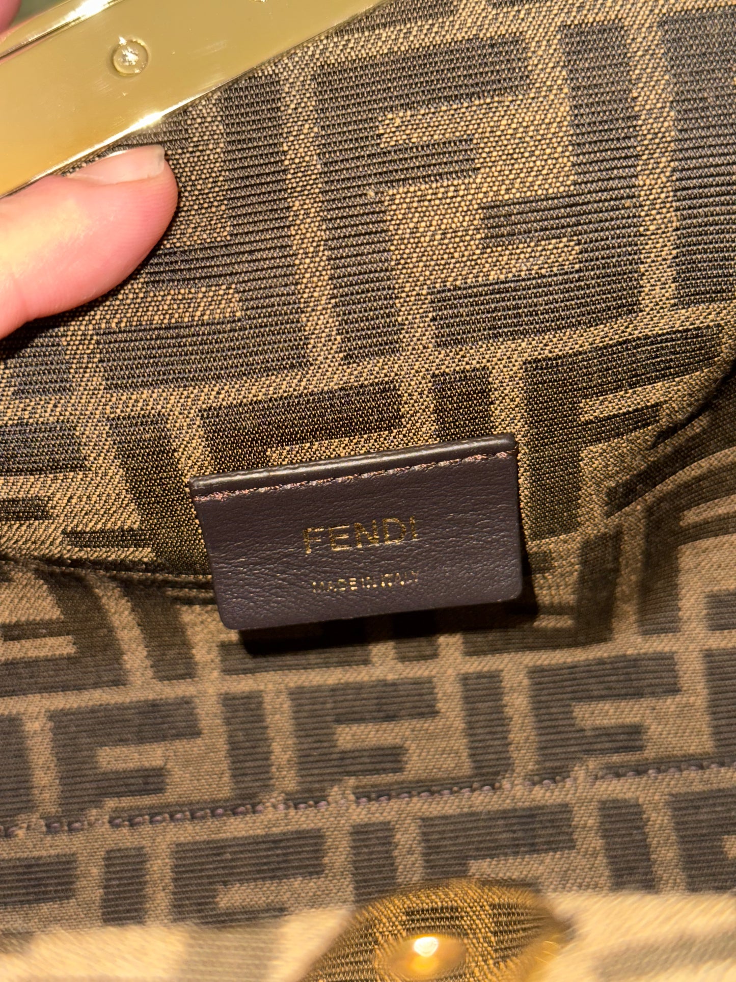 FENDI BEIGE OSTRICH SMALL FIRST CROSSBODY BAG