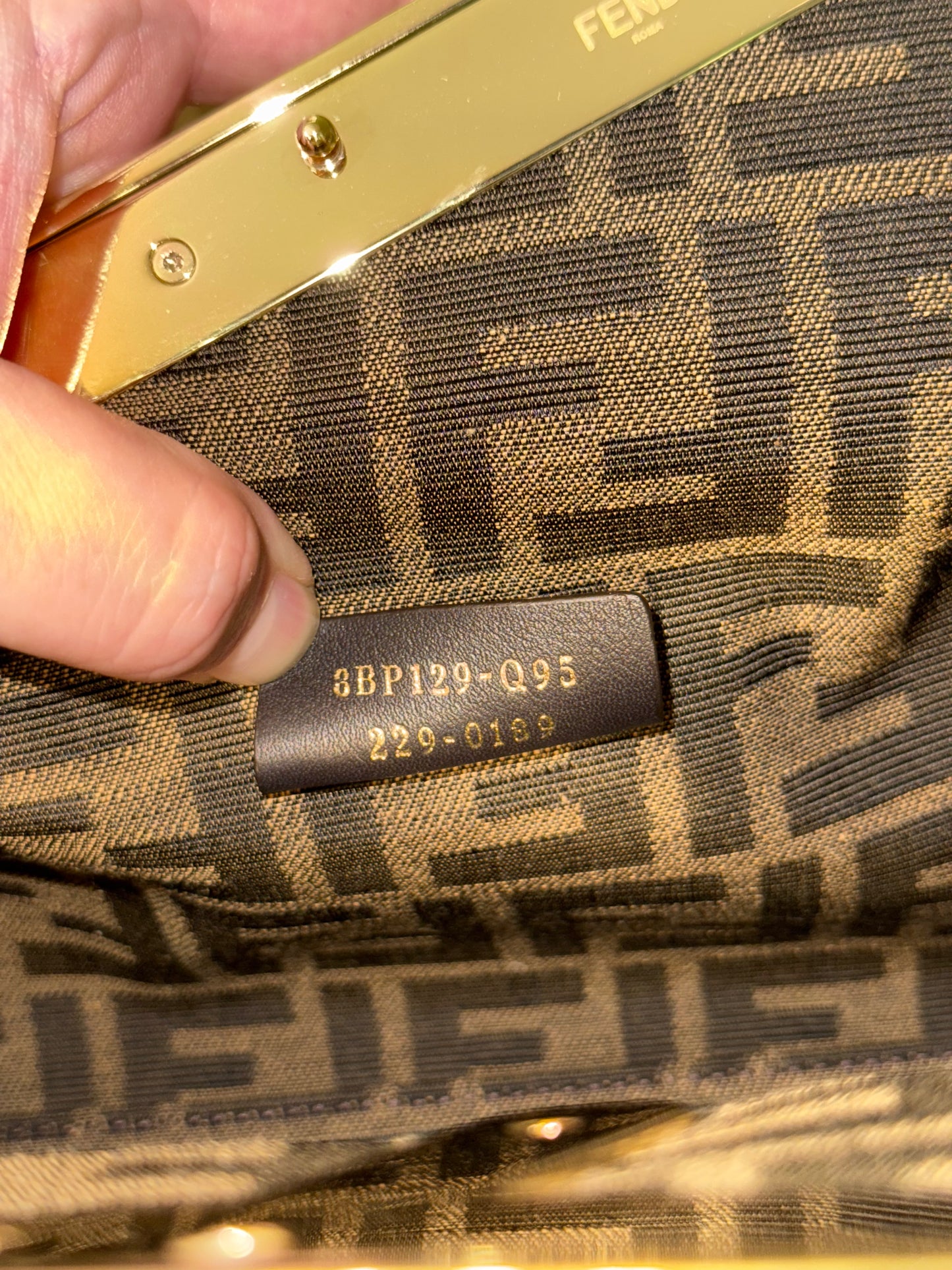 FENDI BEIGE OSTRICH SMALL FIRST CROSSBODY BAG