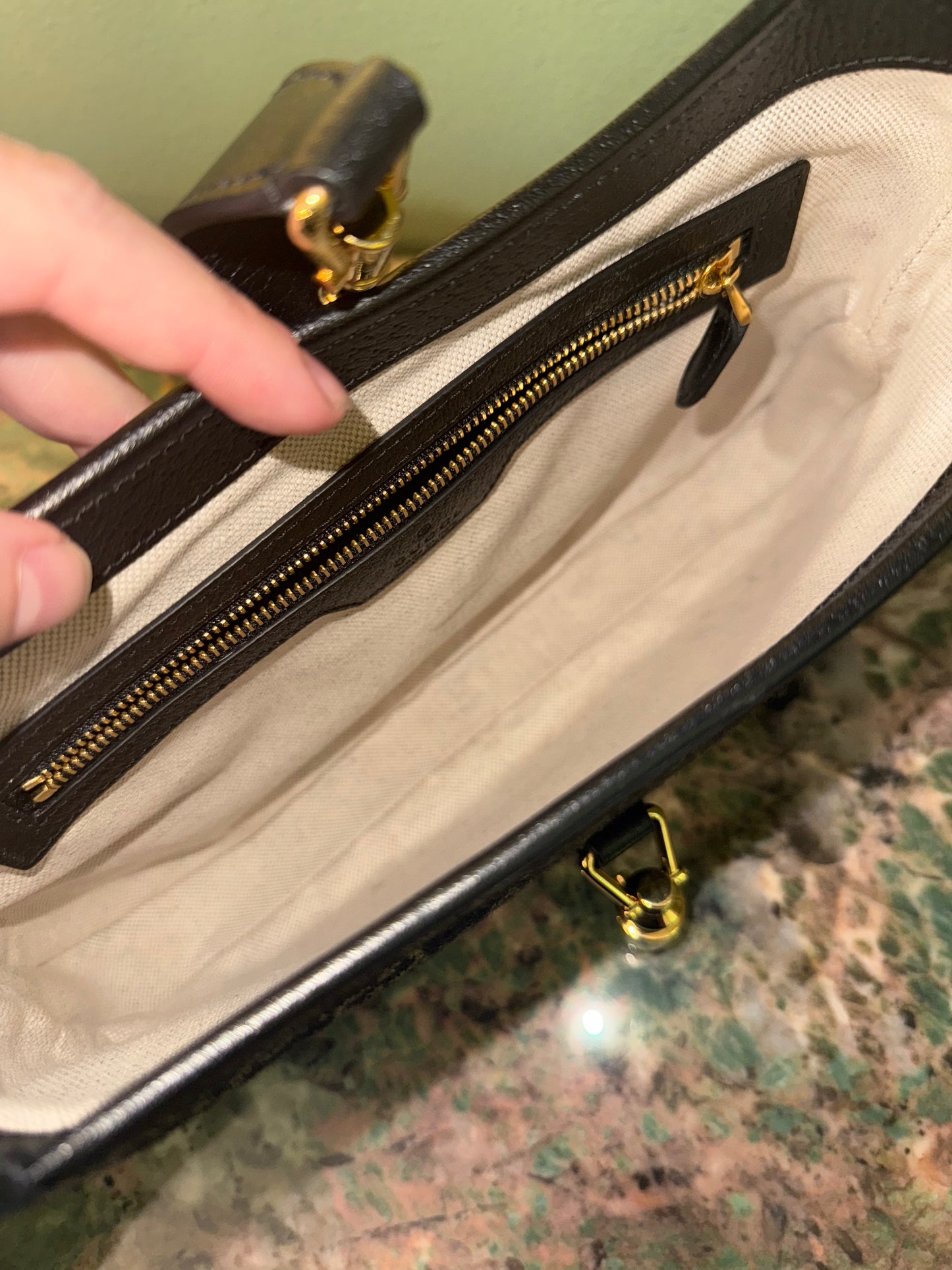 GUCCI BLACK DENIM MEDIUM JACKIE 1961 SHOULDER BAG
