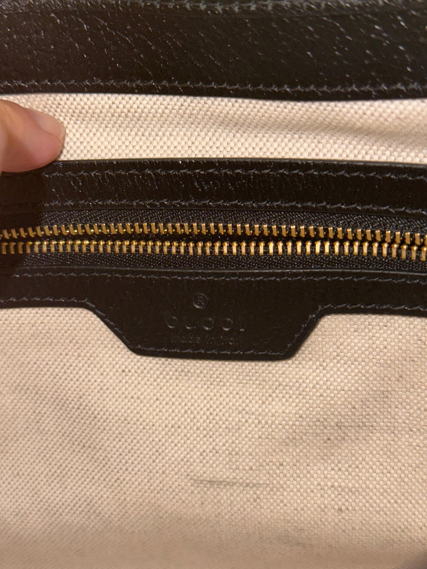 GUCCI BLACK DENIM MEDIUM JACKIE 1961 SHOULDER BAG