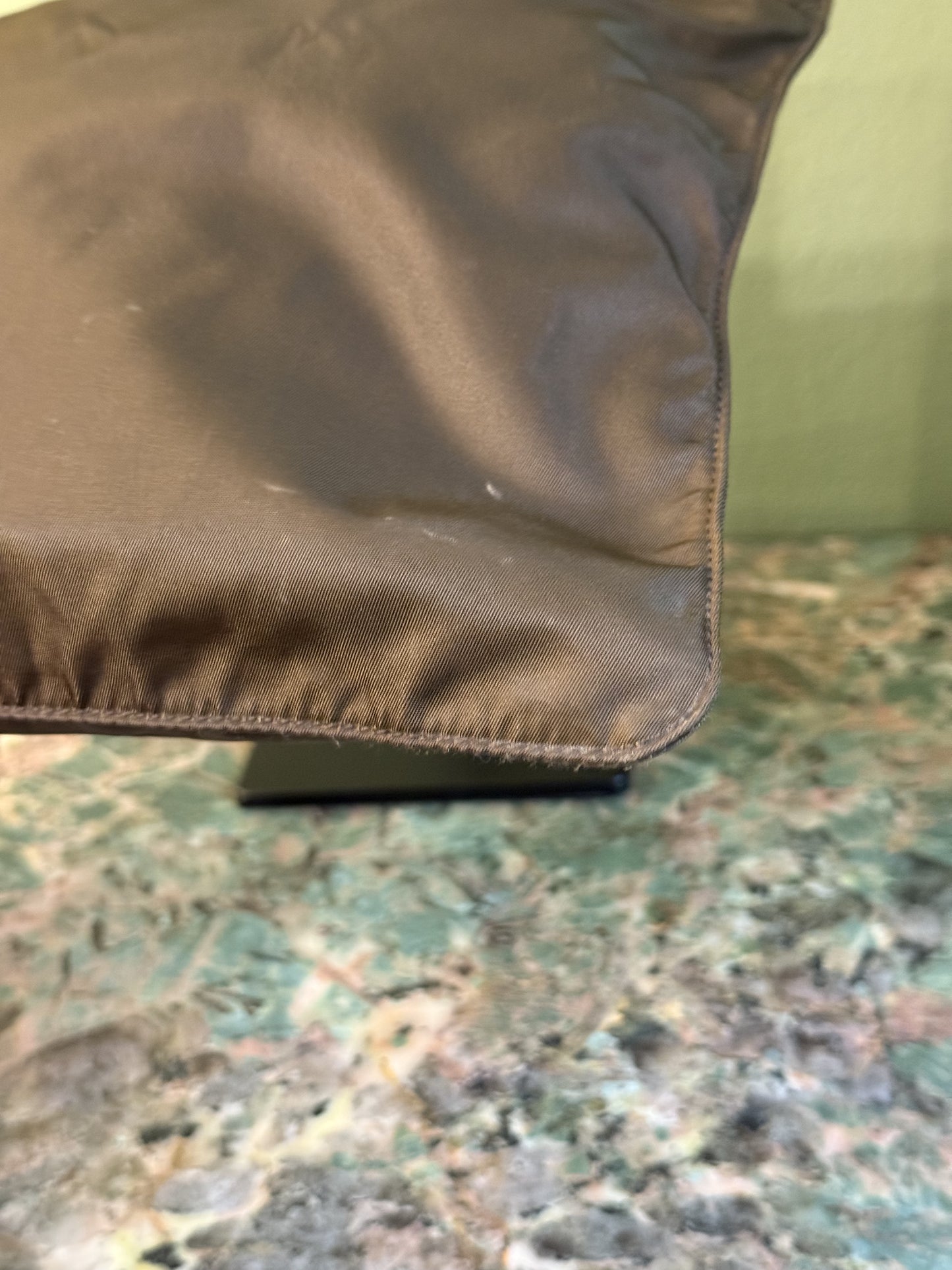 PRADA KHAKI NYLON MEDIUM FLAT CROSSBODY BAG