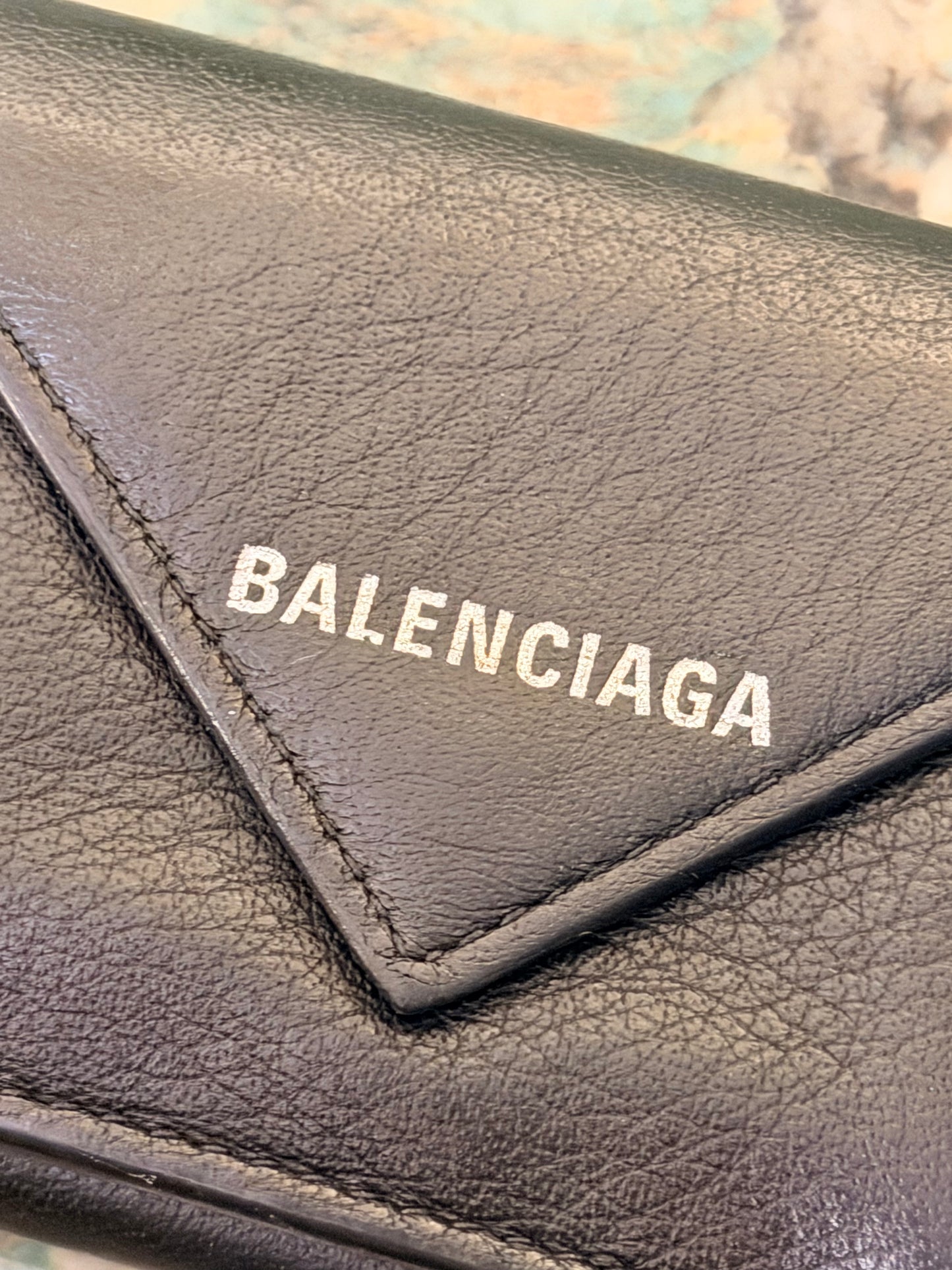 BALENCIAGA BLACK SMALL TRI FOLD WALLET