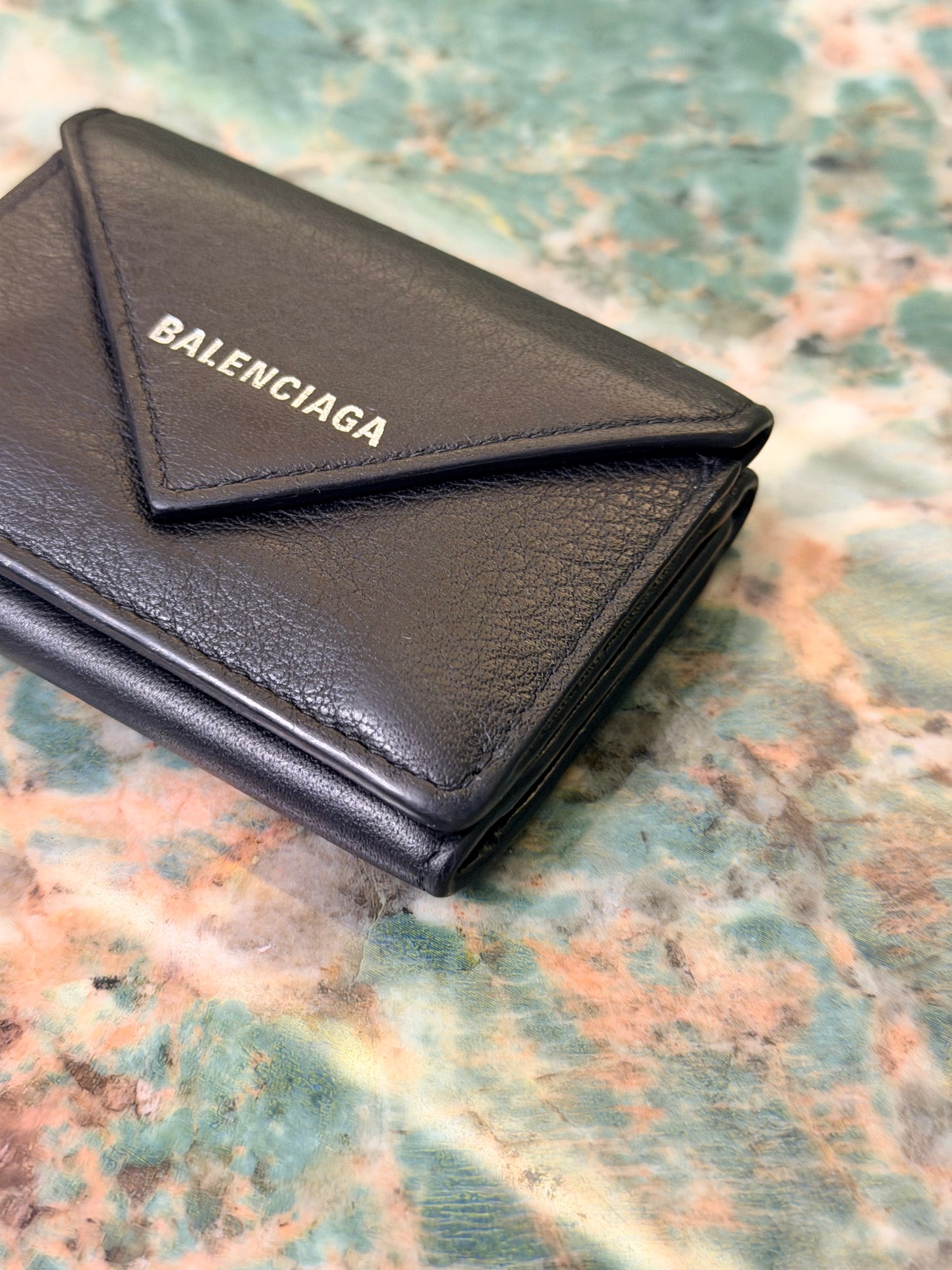 BALENCIAGA BLACK SMALL TRI FOLD WALLET