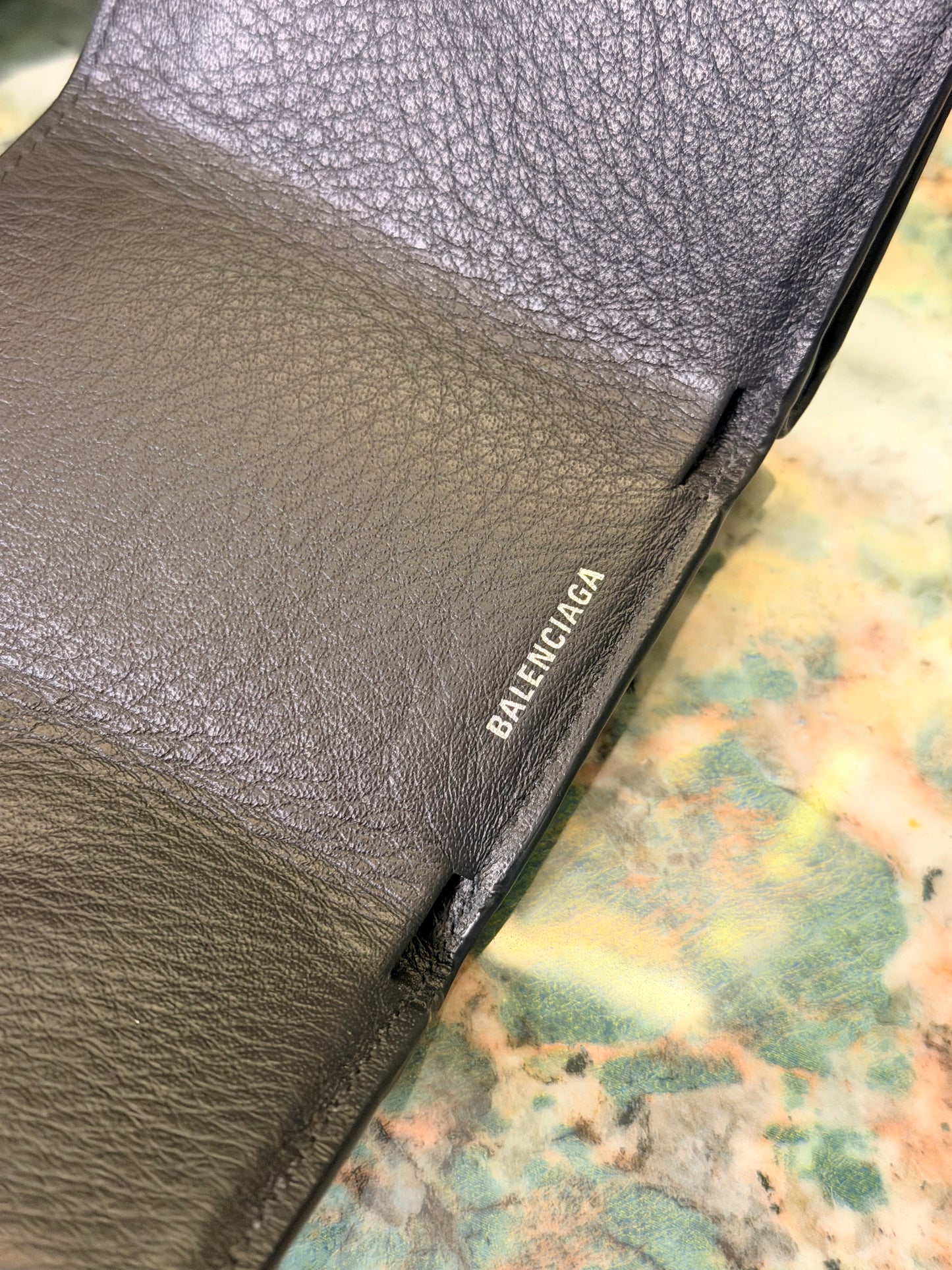BALENCIAGA BLACK SMALL TRI FOLD WALLET
