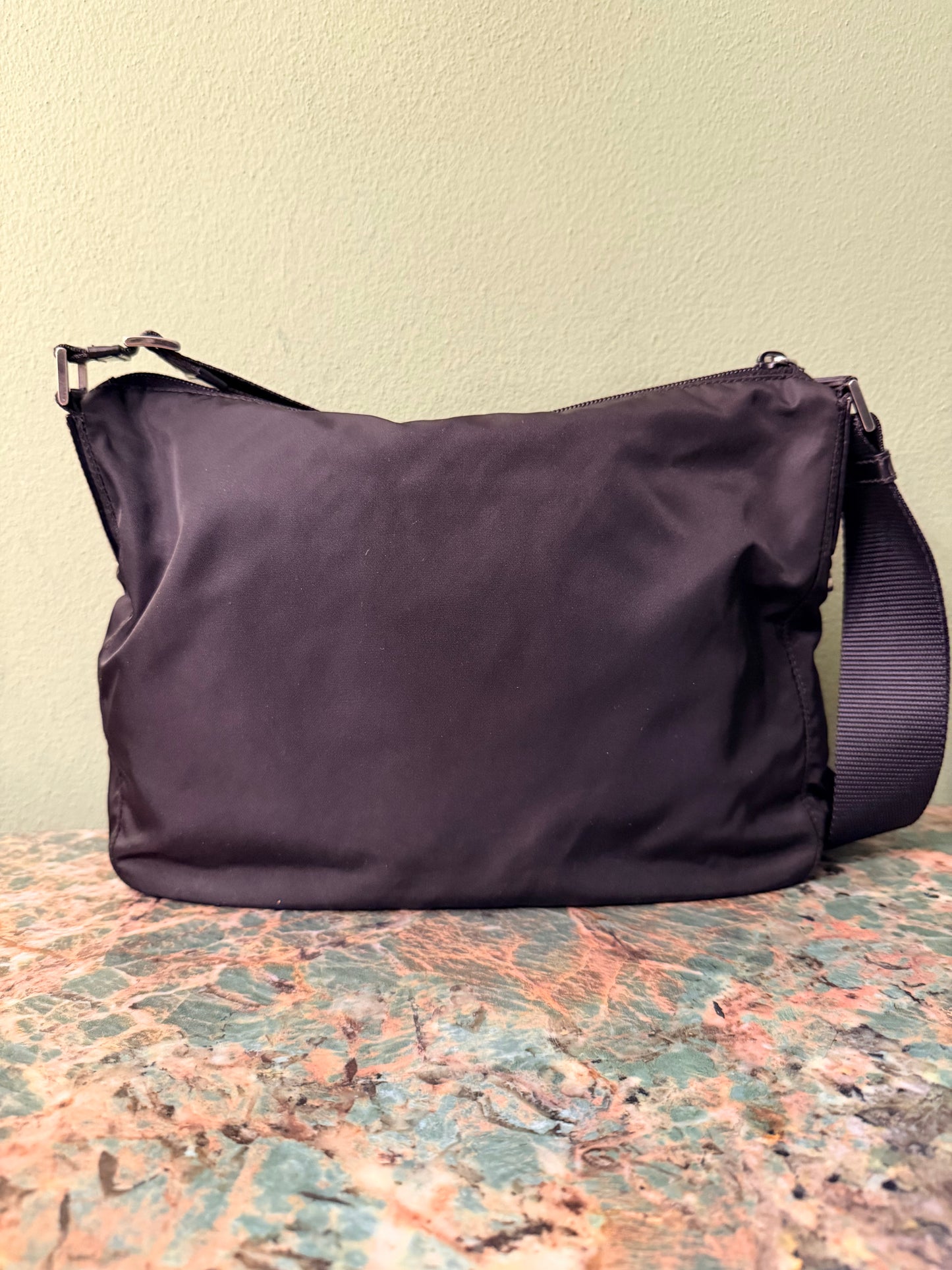 PRADA BLACK NYLON MEDIUM CROSSBODY BAG