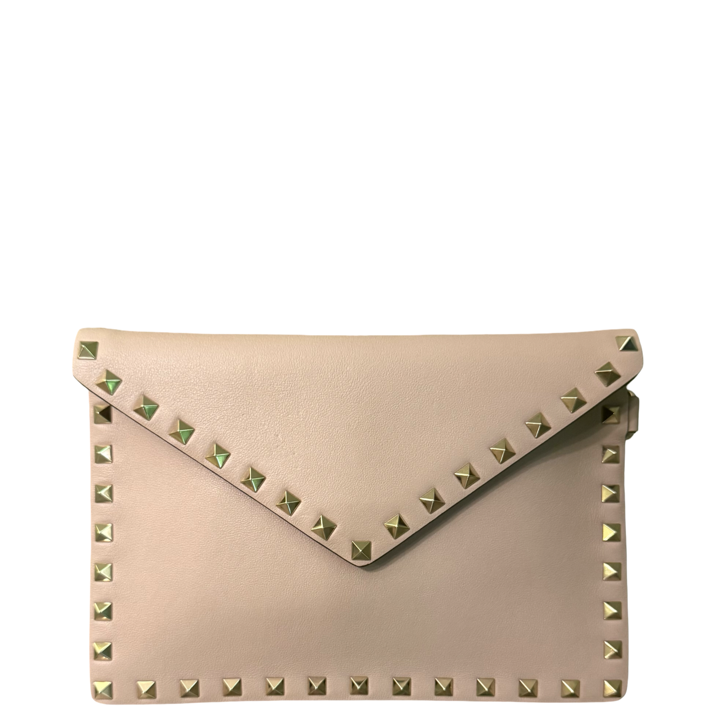 VALENTINO PINK ROCKSTUD ENVELOPE FLAT POCHETTE