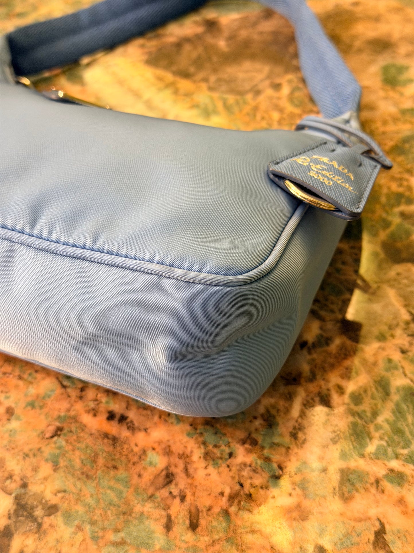 PRADA LIGHT BLUE NYLON RE EDITION 2000 SHOULDER BAG