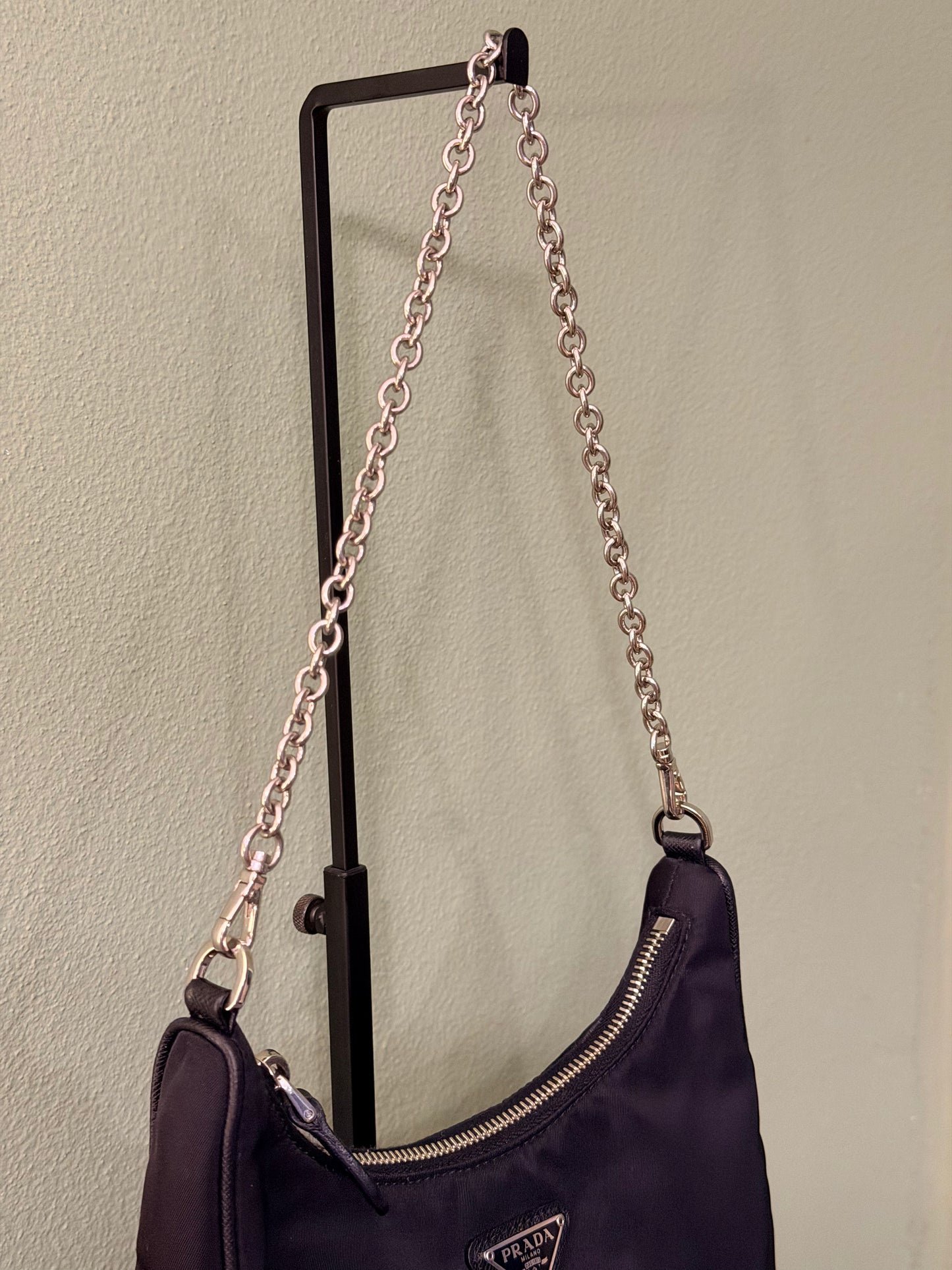 PRADA BLACK NYLON RE EDITION 2005 CROSSBODY BAG