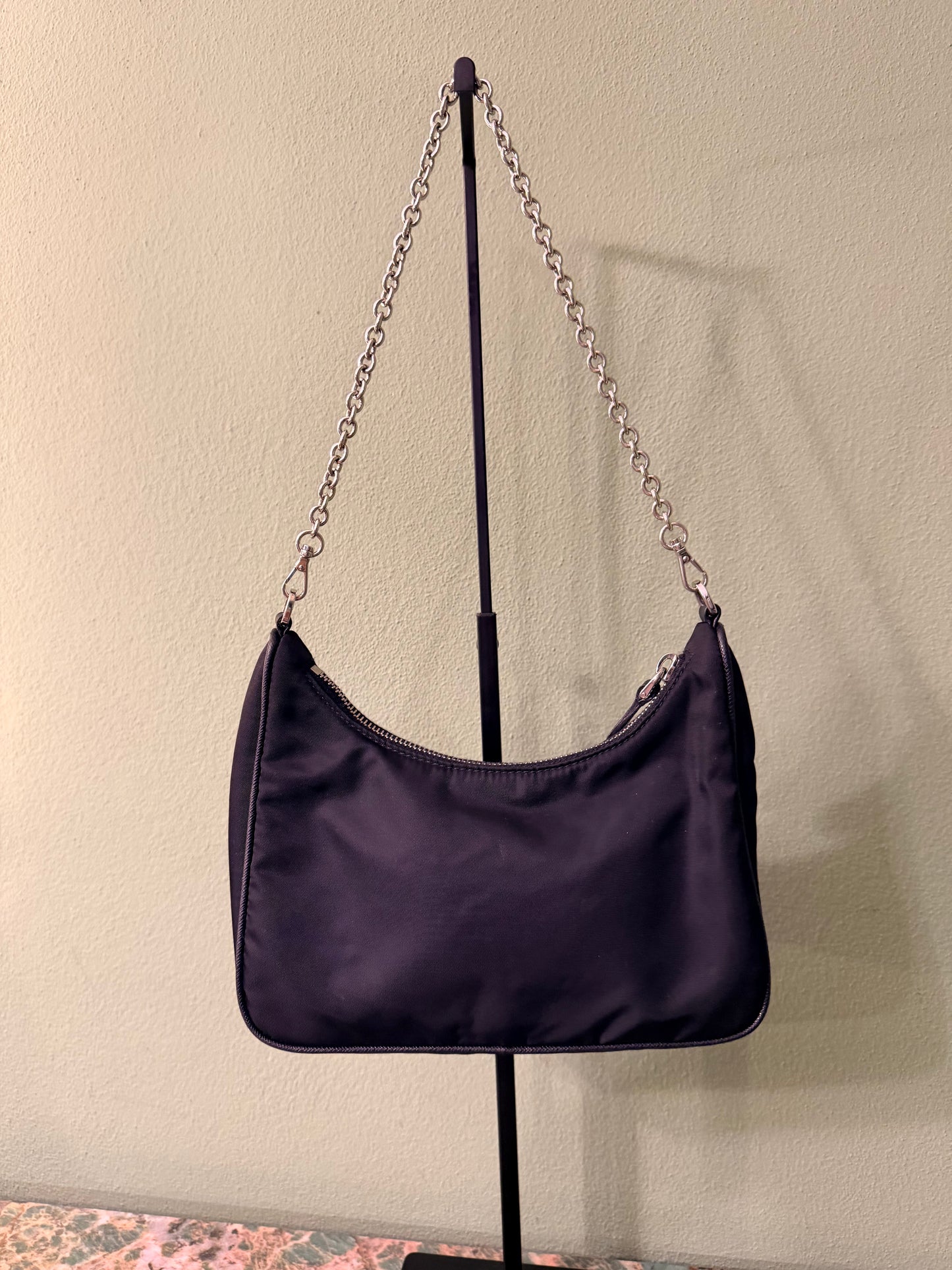 PRADA BLACK NYLON RE EDITION 2005 CROSSBODY BAG